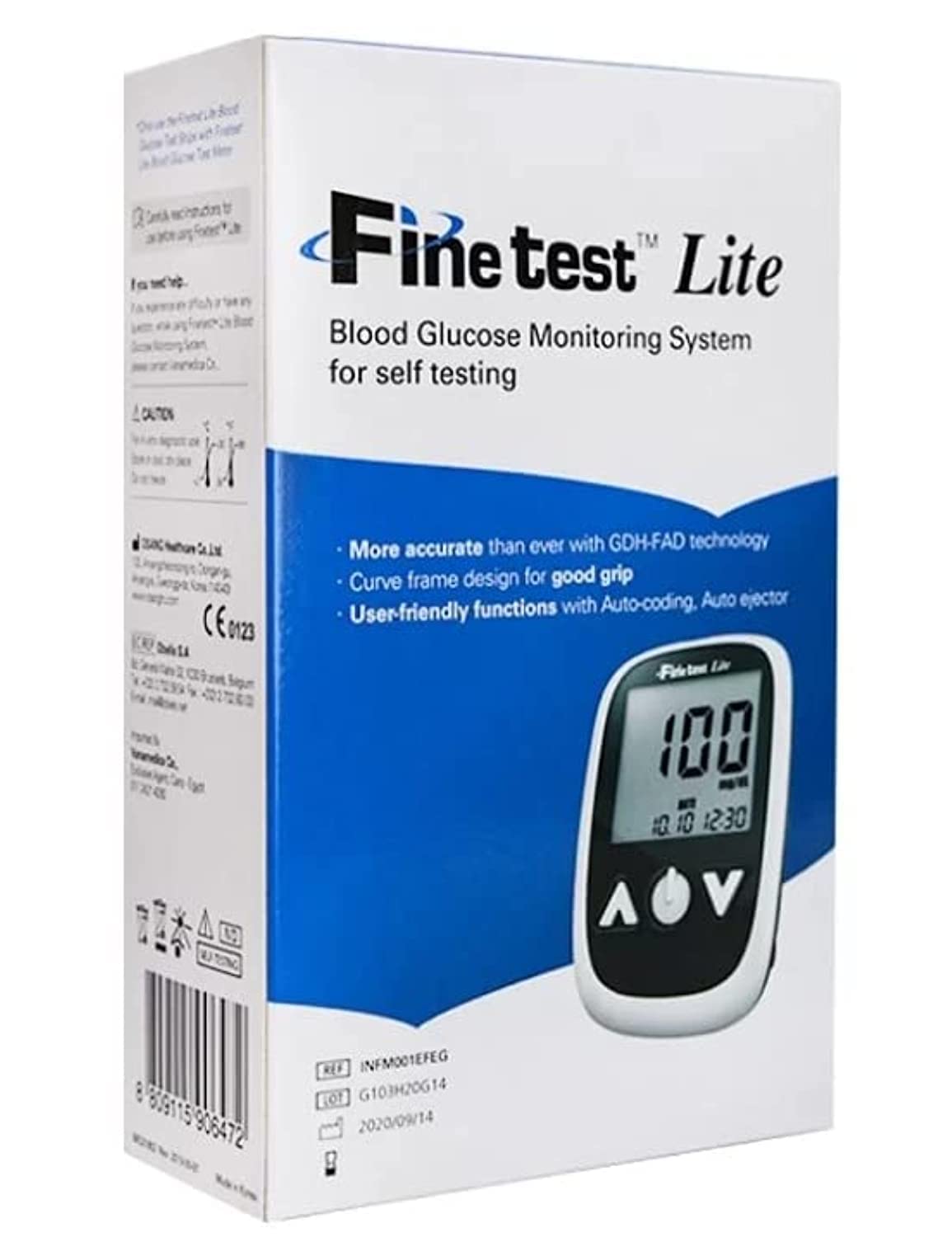 Finetest Korean Fine Test Lite Blood Sugar Meter + 10 Strips (FINE TEST LITE)