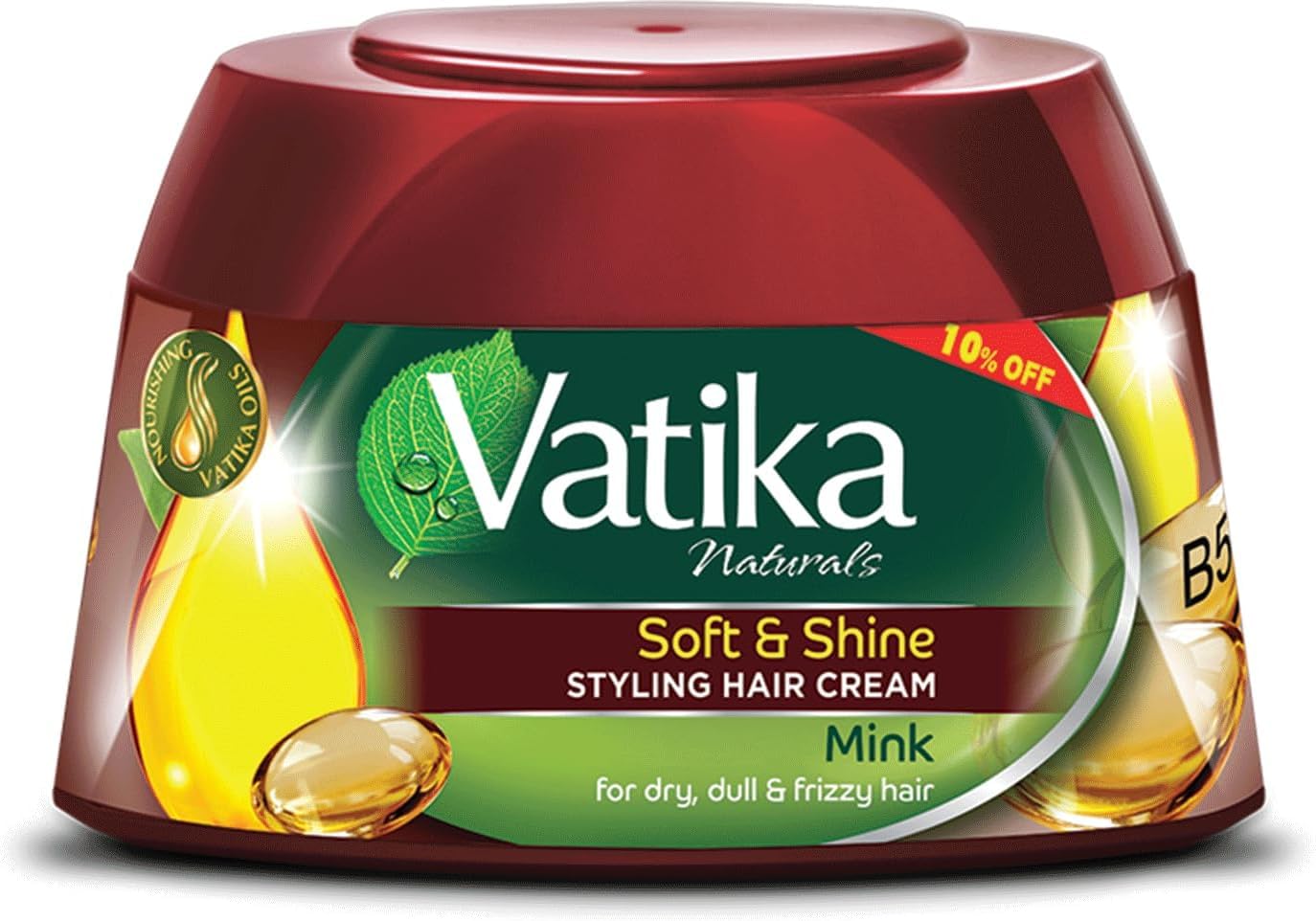 Vatika Naturals Mink Styling Hair Cream (190mL) | Nourishing Vatika Oils | Promotes Soft and Silky Hair | Moisturizes and Helps Dull, Dry and Frizzy Hair
