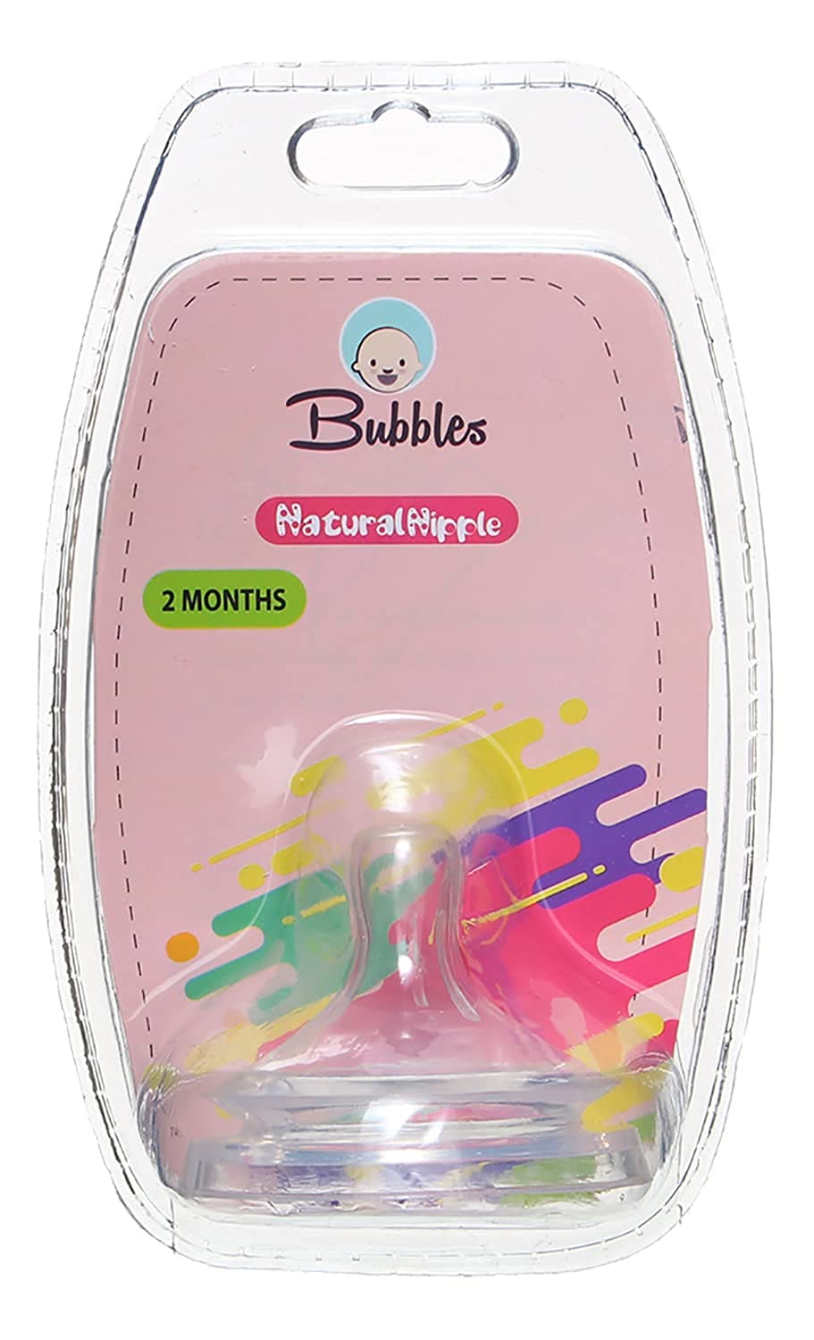 Bubbles Natural Nipple - Clear
