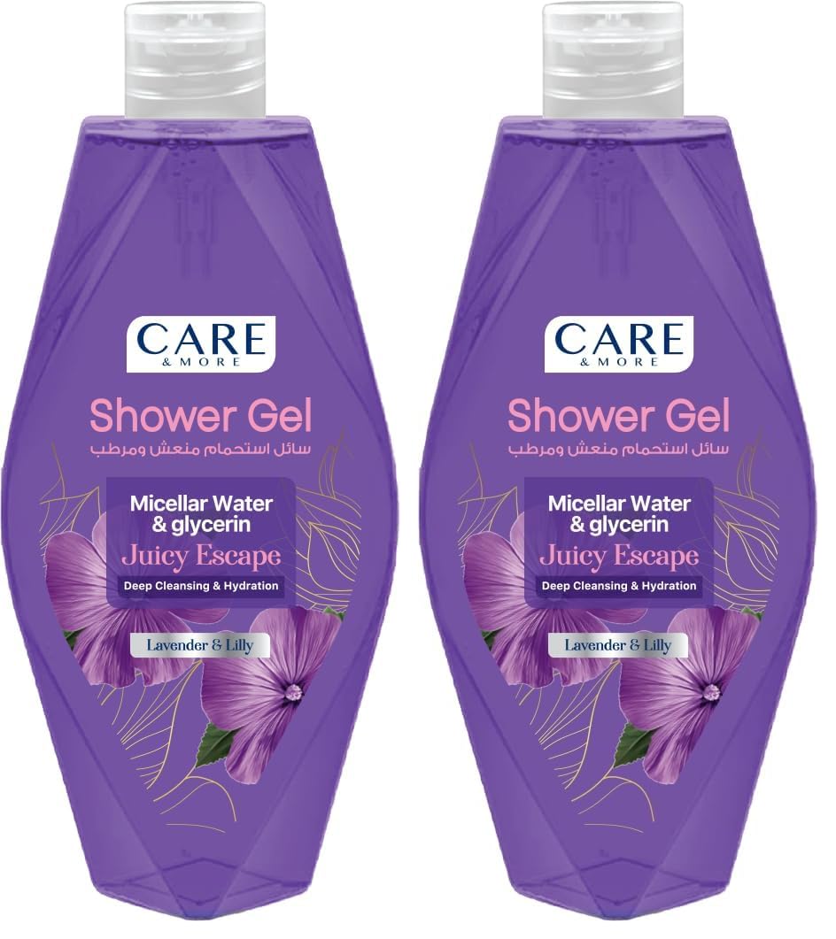 Care & More Lavender Micellar Shower Gel 500 ml (Pack of 2)
