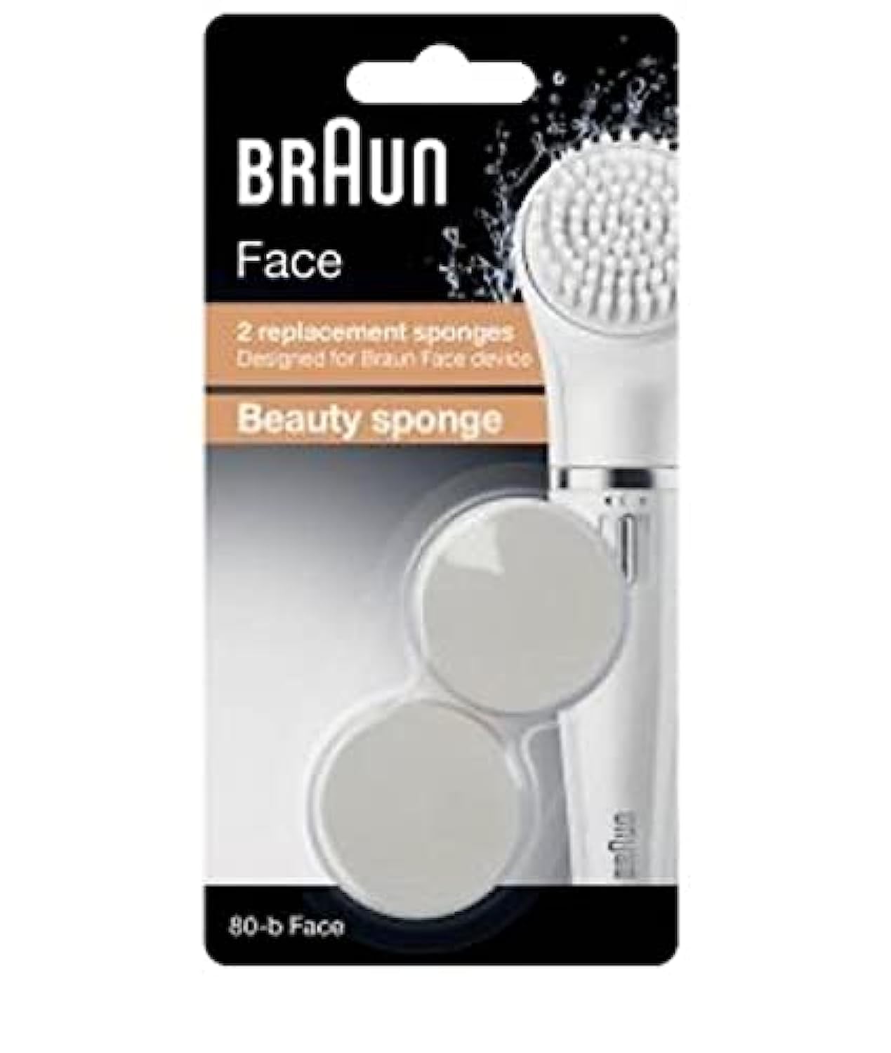 Braun Face Beauty Sponge - Facial Cleansing Routine, Duo Pack, 80-b Face