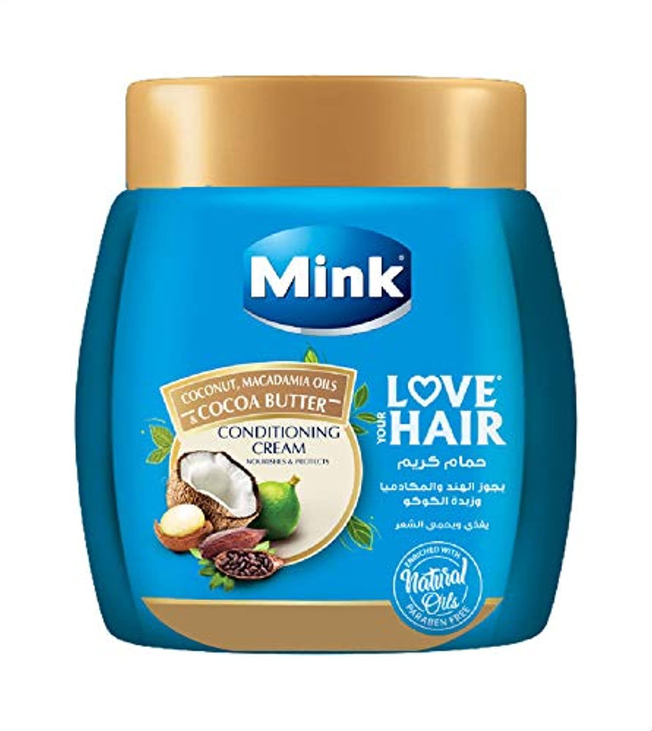 Mink Love Your Hair Conditioning Cream with Coconut, Macadamia Oils and Cocoa Butter - 800ml