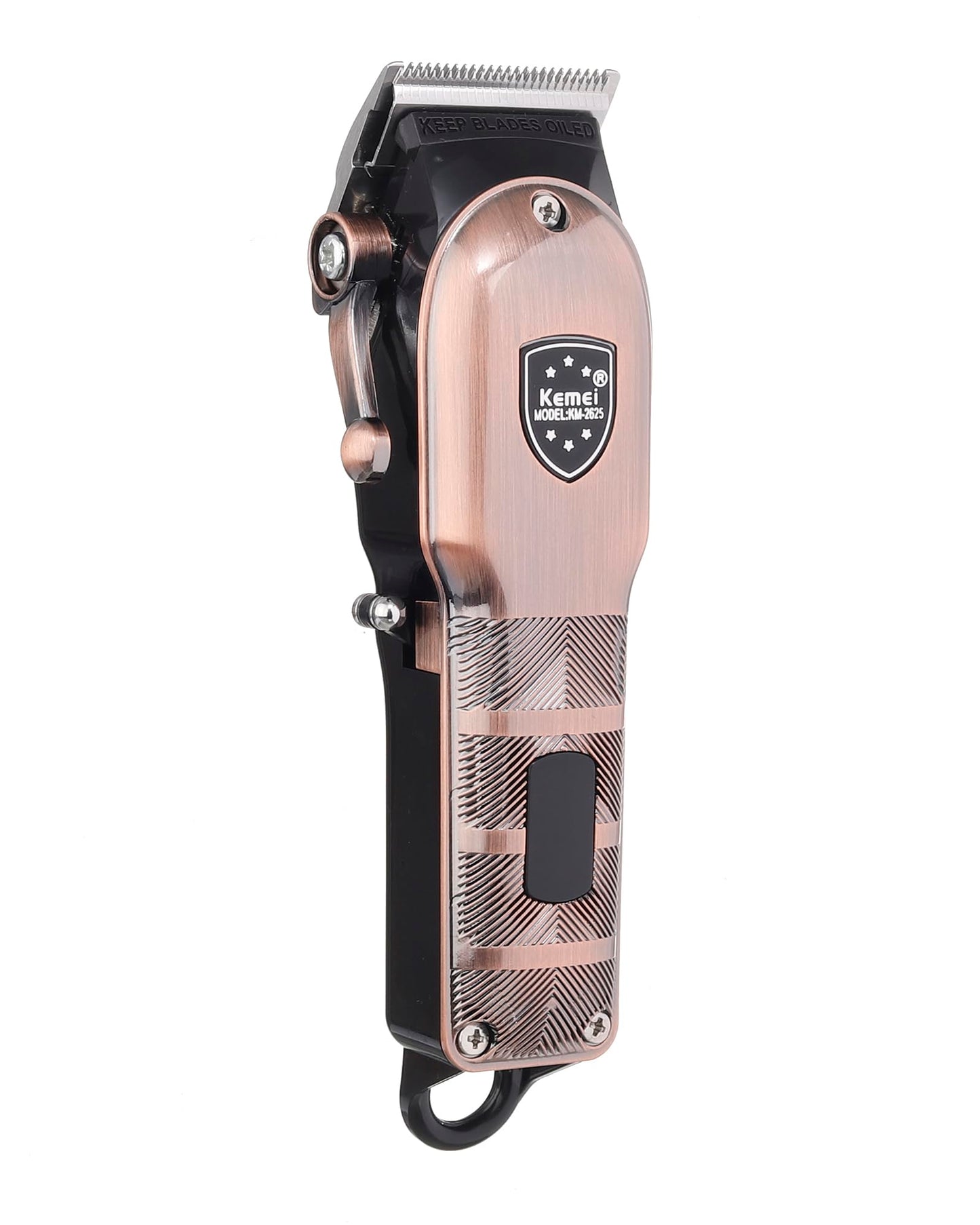 KEMEI Professional Hair Clipper,900Ma Battery,Carbon Steel Cutter,Universal Voltage,Safety Material,Km-2625, Rose Gold&Black