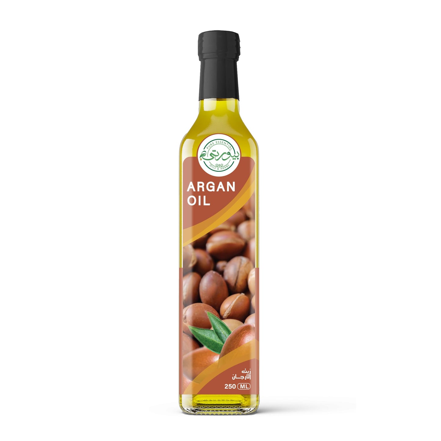 Purity- بيورتي Argan Oil Unrefined Cold Pressed, 100% Pure & Natural, Ideal for Hair Repair, Skin Hydration, and Nail Strengthening, 250 ML