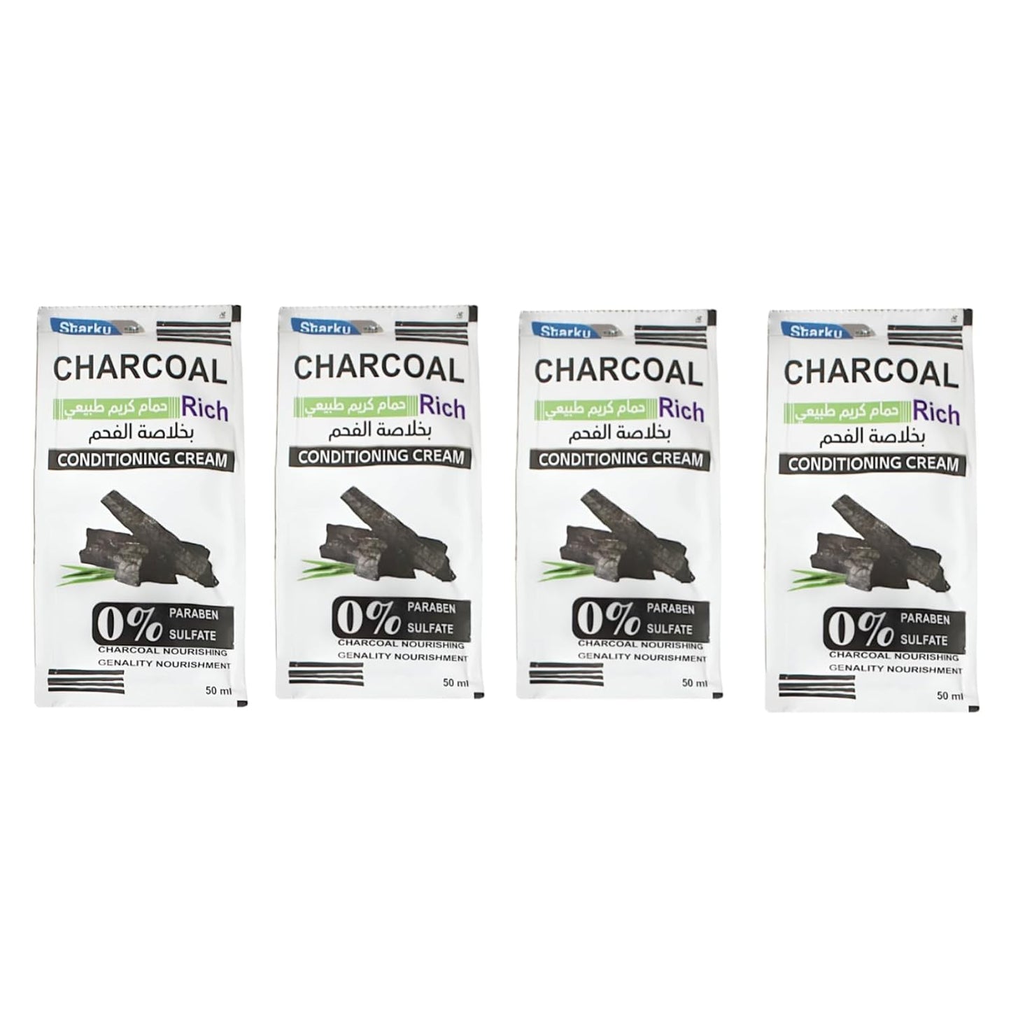 Starky Conditioning Cream With Charcoal For All Hair 0% Paraben&Sulfate 50ml-4 Sheets