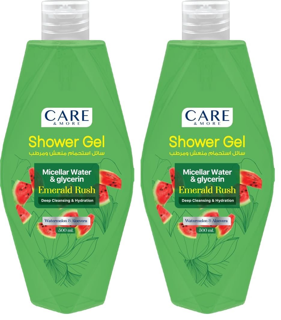 Care & More Watermelon and Aloe Vera Micellar Shower Gel 500 ml (Pack of 2)