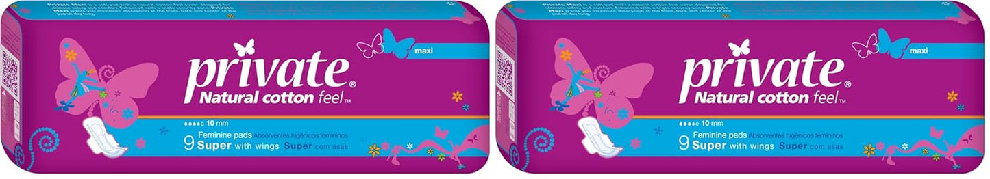 Private Maxi Super 9 Pads (Pack of 2)