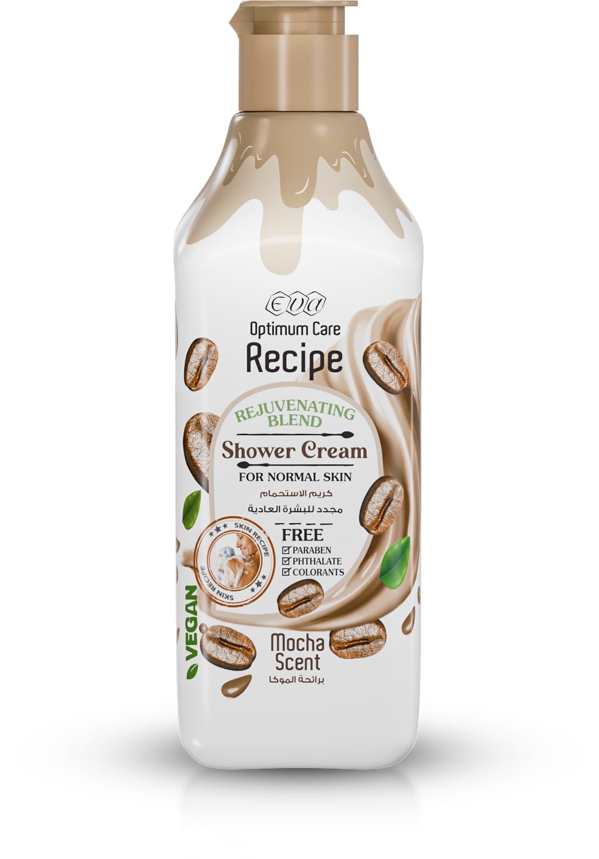 Eva Optimum Care Recipe Rejuvenating Blend Shower Cream For Normal Skin - Mocha Scent 370 Ml