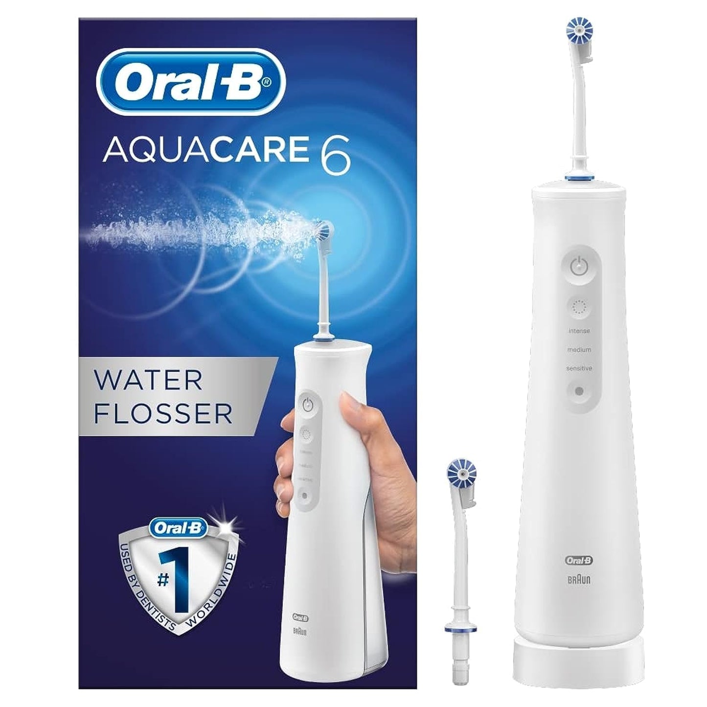 Oral-B Aquacare 6 Pro-Expert Water Flosser Featuring Oxyjet Technology, Oral Irrigator with 6 Cleaning Modes, 2 Pin UK Plug