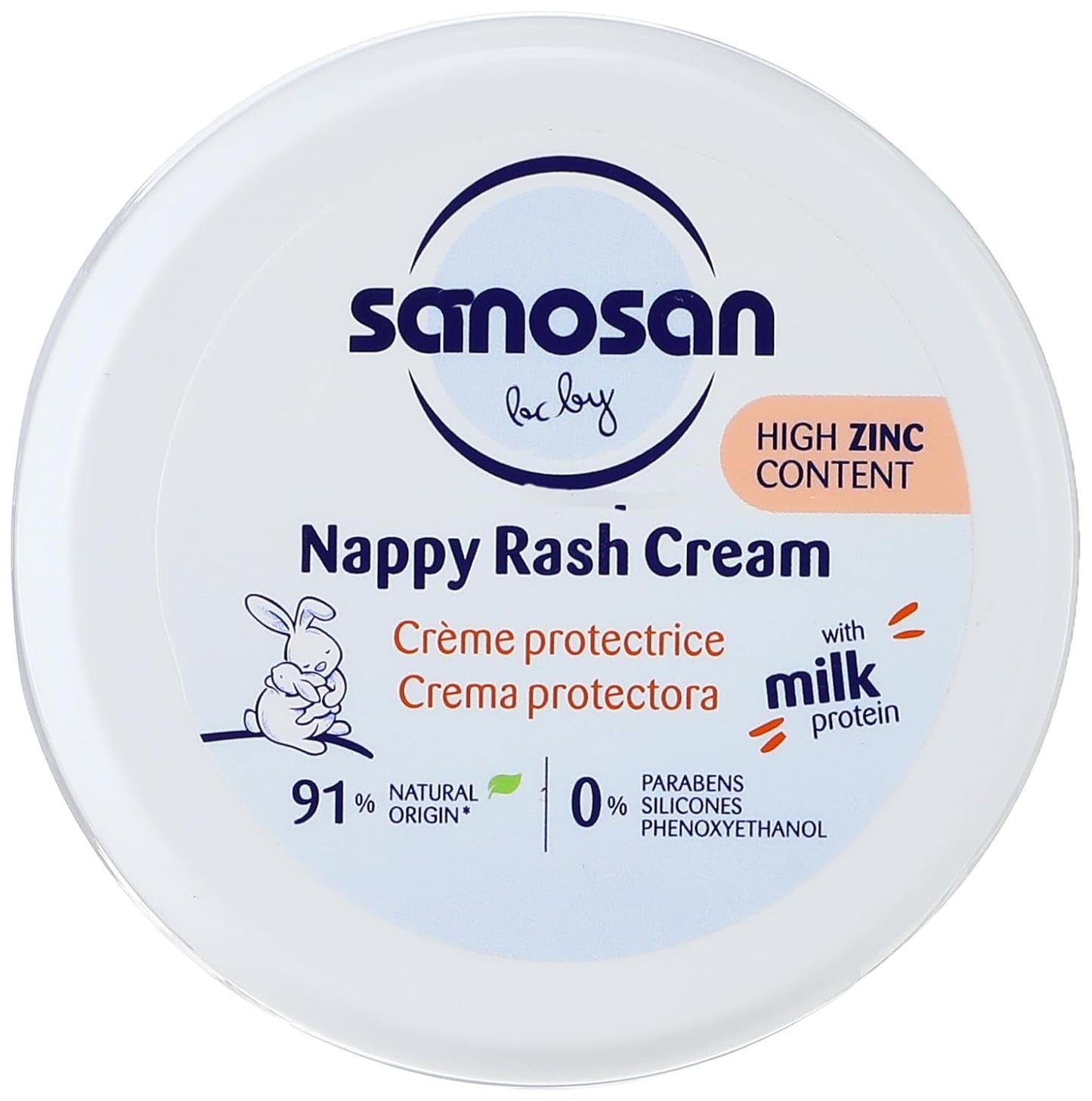Sanosan Diaper Rash Cream for New born and baby for Skin Protectant with Zinc Oxide - Fragrance Free & Paraben Free - Fast Acting -Soothes -organic olive oil,150 ML Made of Germany