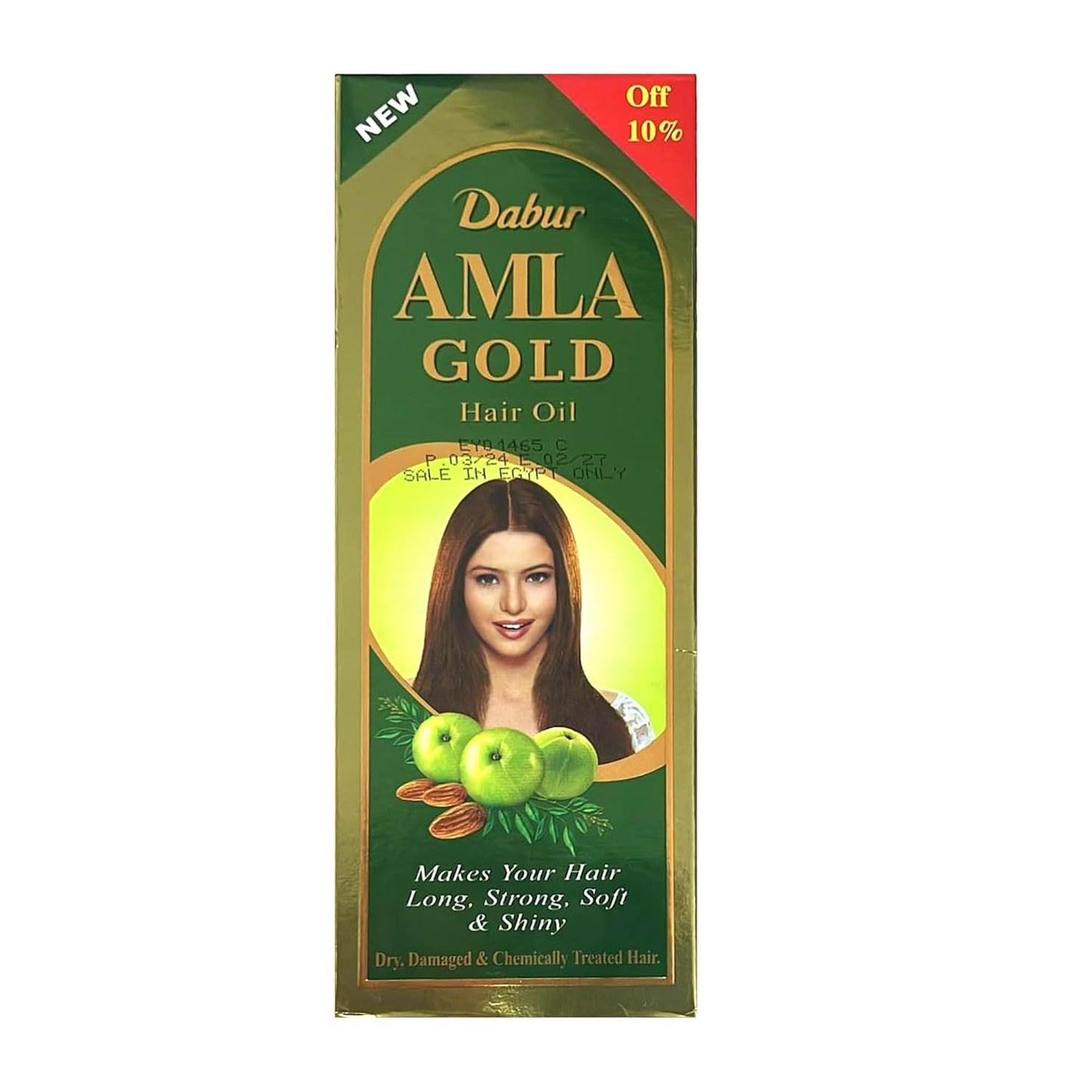 Dabur Amla Gold Hair Oil (45mL) | Natural Extract of Almond and Henna | Promotes Hair Growth | For Dry, Damaged and Chemically Treated Hair