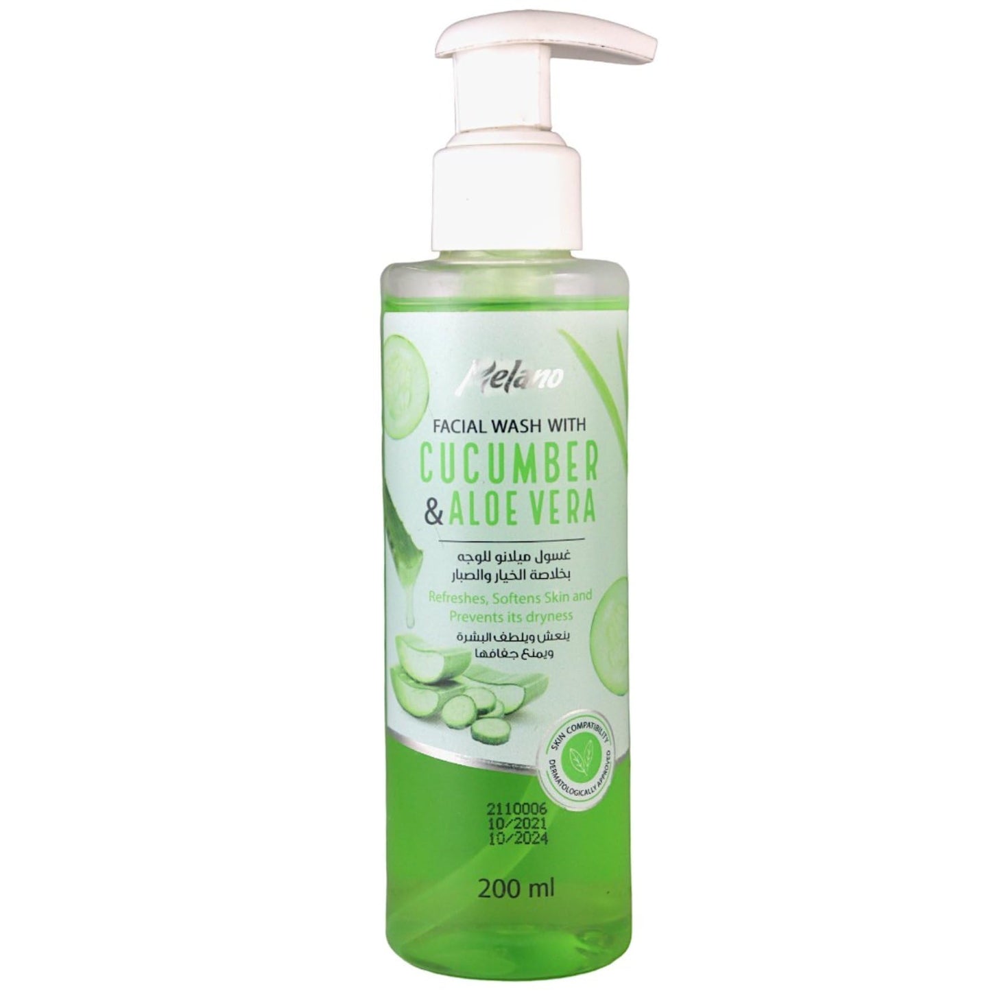 Melano Pharma facial wash with cucumber & aloe vera