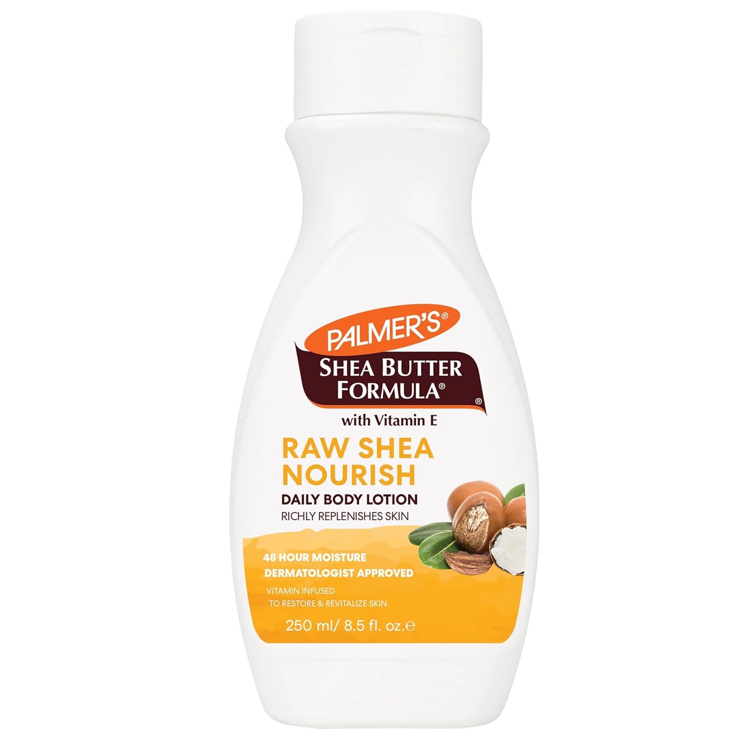 Palmer's Raw Shea Butter Formula Daily Body Lotion-48 Hrs Moisture-Revitalise Dry,Sensitive Skin-No Paraben,Sulphate,Dyes-Non Greasy-Non Sticky-Softens Skin & Reduces Skin Irritation-250ML