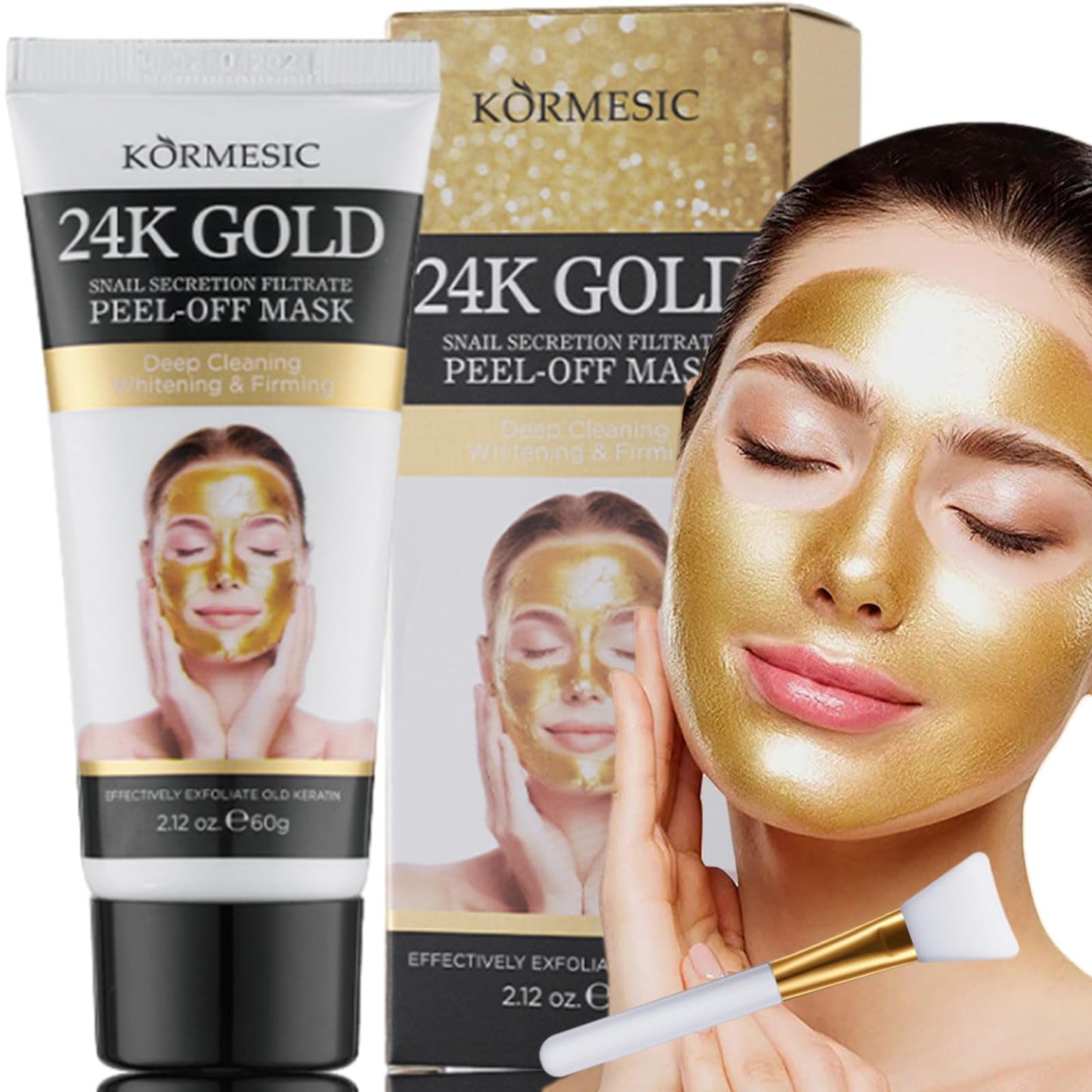 Beauty beast 24k Nano Gold Peel-Off Face Mask, Golden Nano Lift Mask, Deep Cleaning Firming Tear-Off Mask, Anti-Wrinkle Facial Mask Cream For All Skin Types