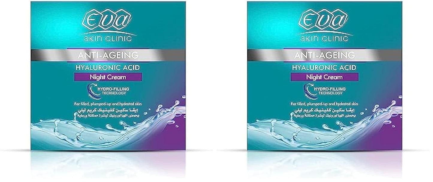 Eva Skin Clinic Hyaluronic Night Cream - 45ml (Pack of 2)