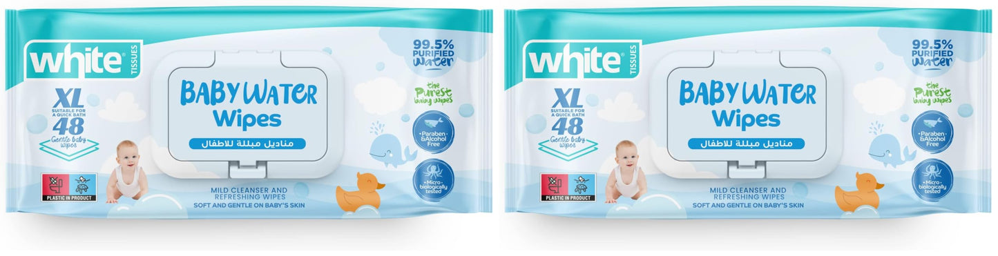 White baby-water wipes 48 (Pack of 2)