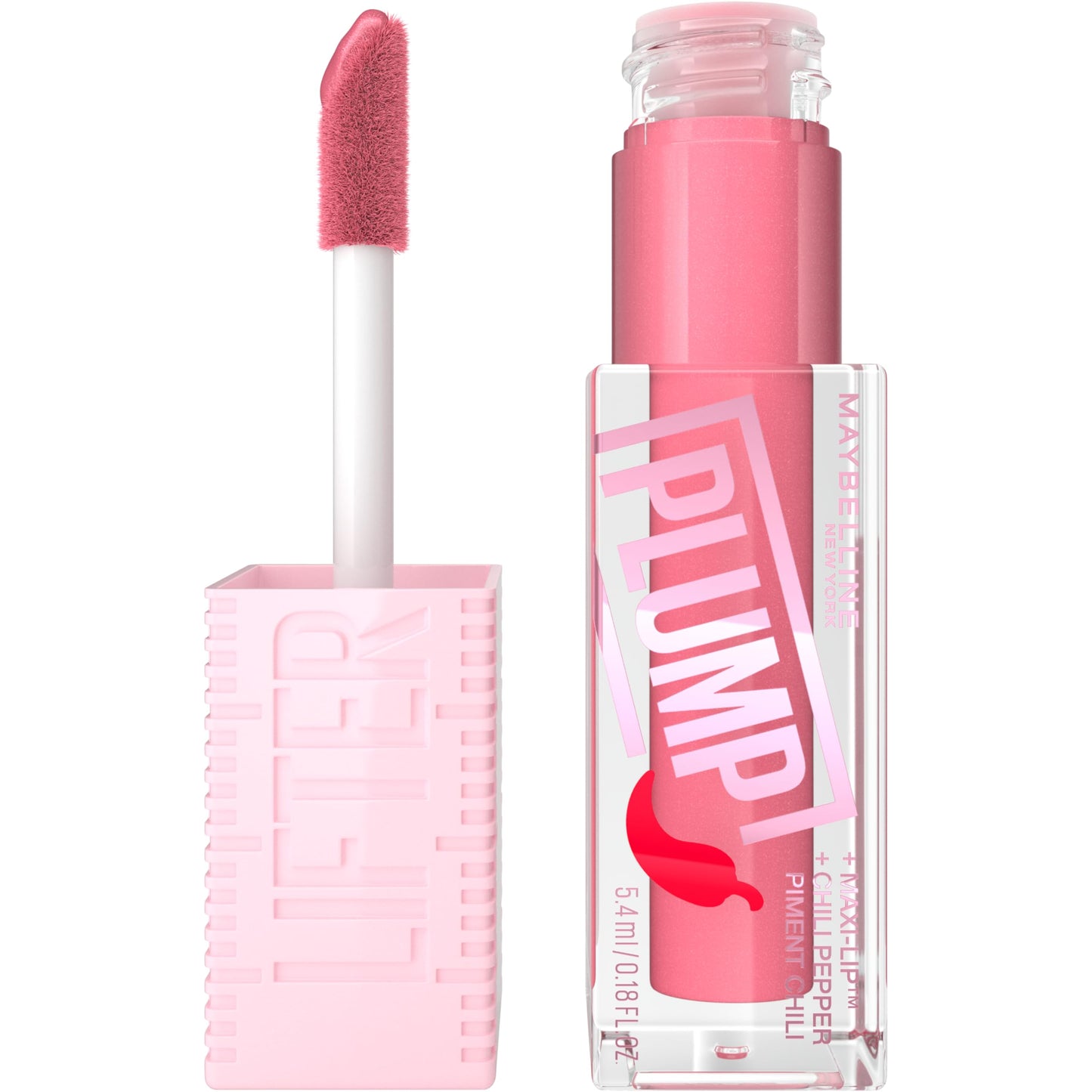 MAYBELLINE New York LIFTER PLUMP PLUMPING LIP GLOSS WITH CHILI PEPPER, INTENSE HYDRATION & LASTING PLUMP, 001 BLUSH BLAZE