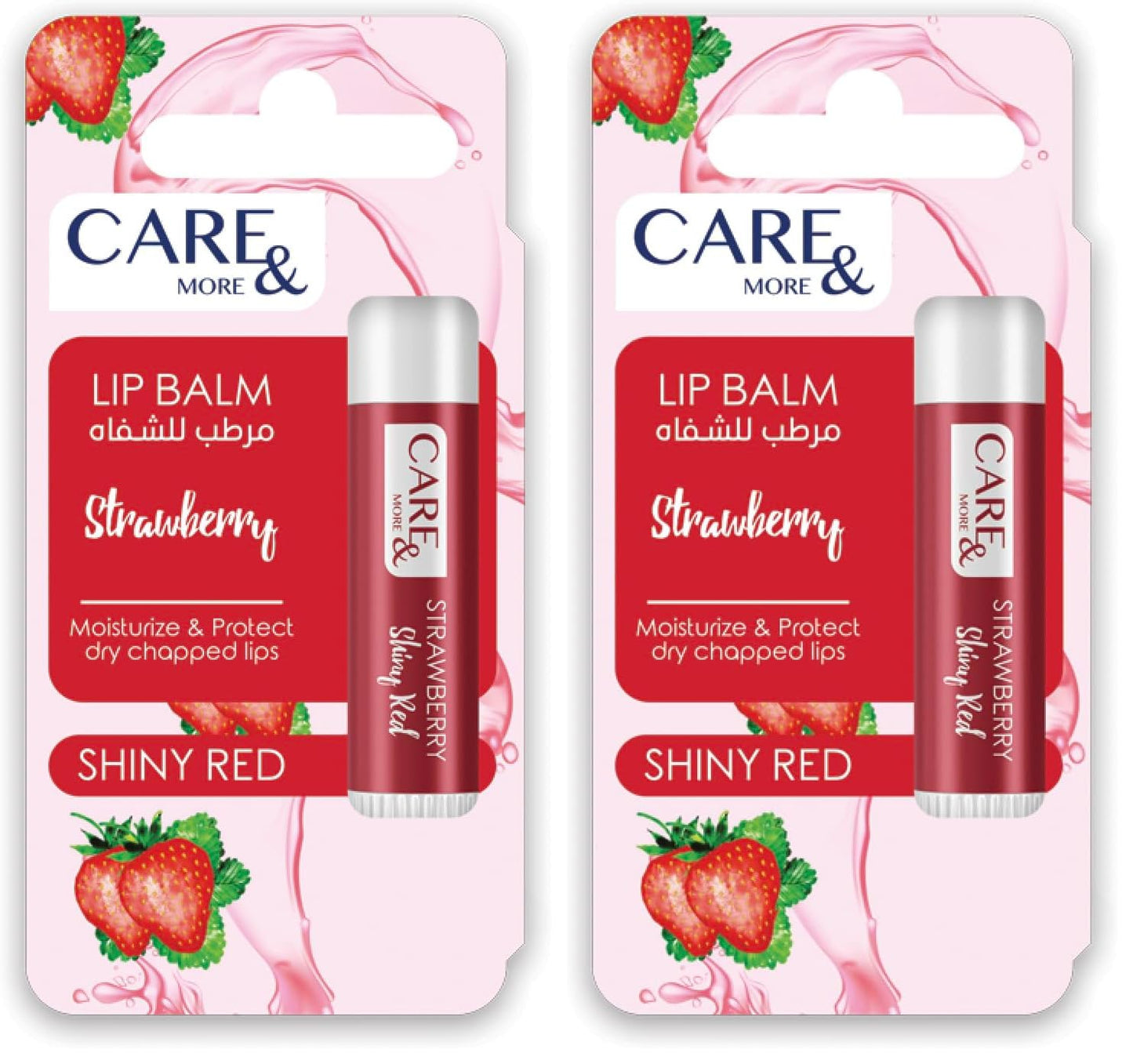 Care More Strawberry Lip Balm 4 g (Pack of 2)