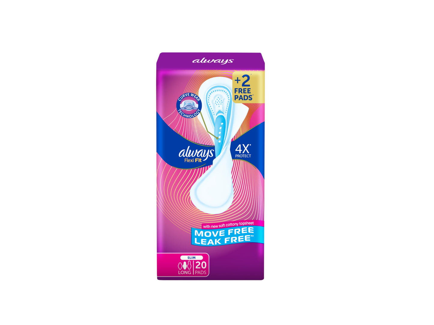 Always Flexifit Long Soft Pads, 20 Pads