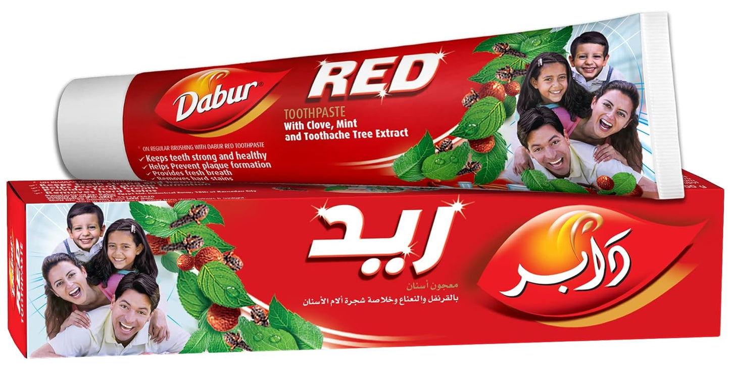 Dabur Red Ayurvedic Toothpaste (100g) | All Natural Ingredients | Complete Oral Care | Fights 7 Dental Problems | Makes Teeth Strong and Improves Gums Health