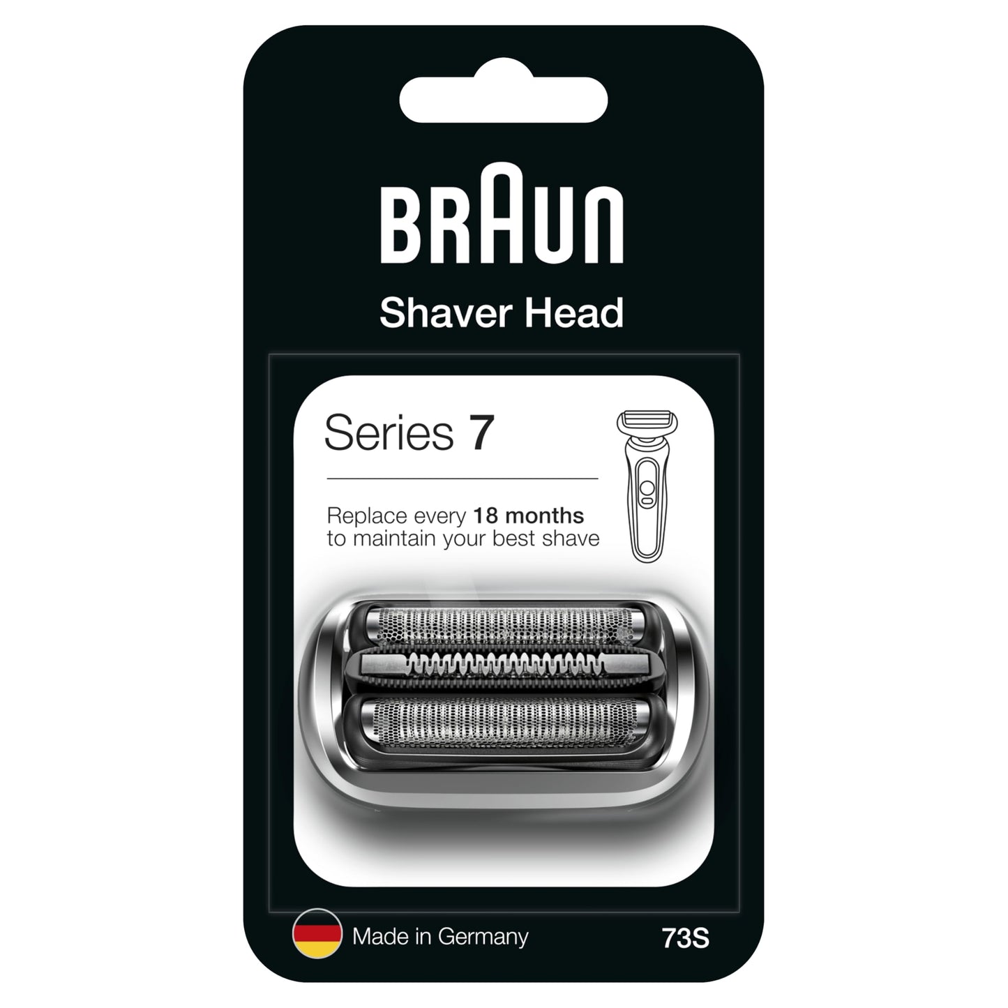 Braun Series 7 Electric Shaver Replacement Head, Easily Attach Your New Shaver Head, Compatible with New Generation Series 7 Shavers, 73S, Silver
