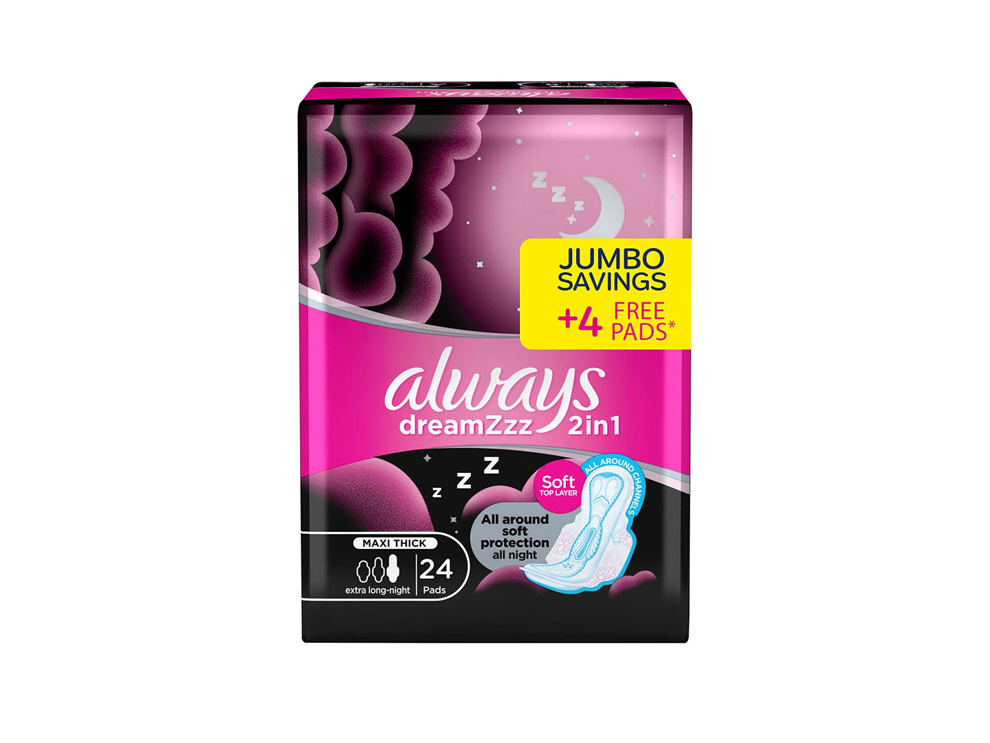 Always Thick Extra Long Feather Soft Pads, 24 Pads
