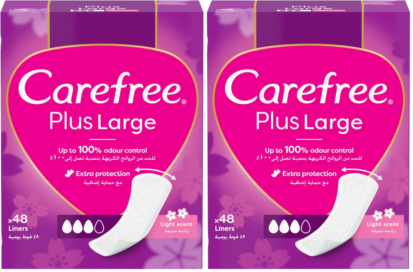 CAREFREE plus large panty liners, light scent - pack of 96, Package May Vary