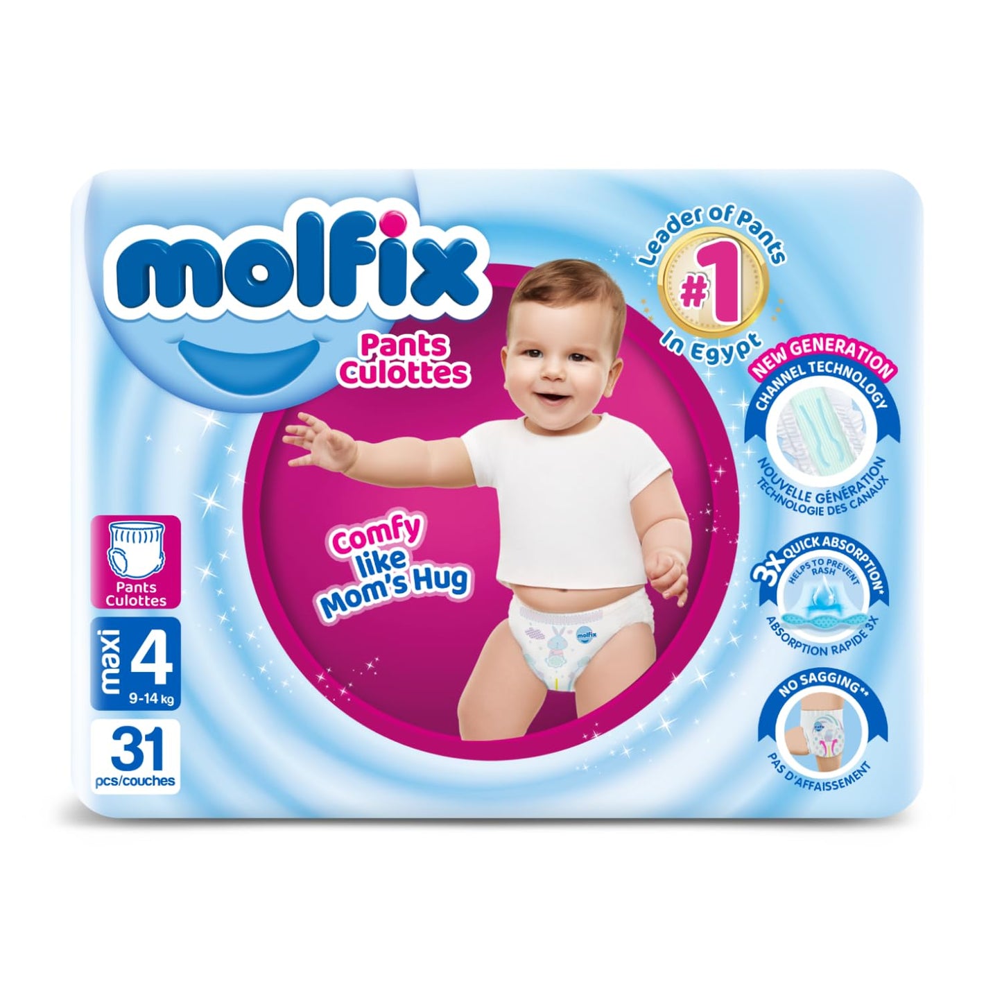 Molfix Pants Diapers - Twin Pack - Maxi Size 4-31 Pieces