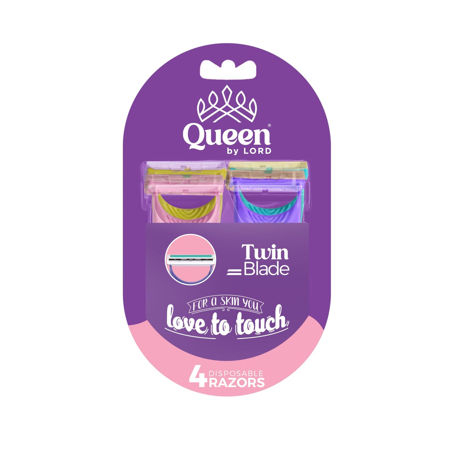 Queen By Lord 4 Disposable Razors Twin Blades For Senstive Areas
