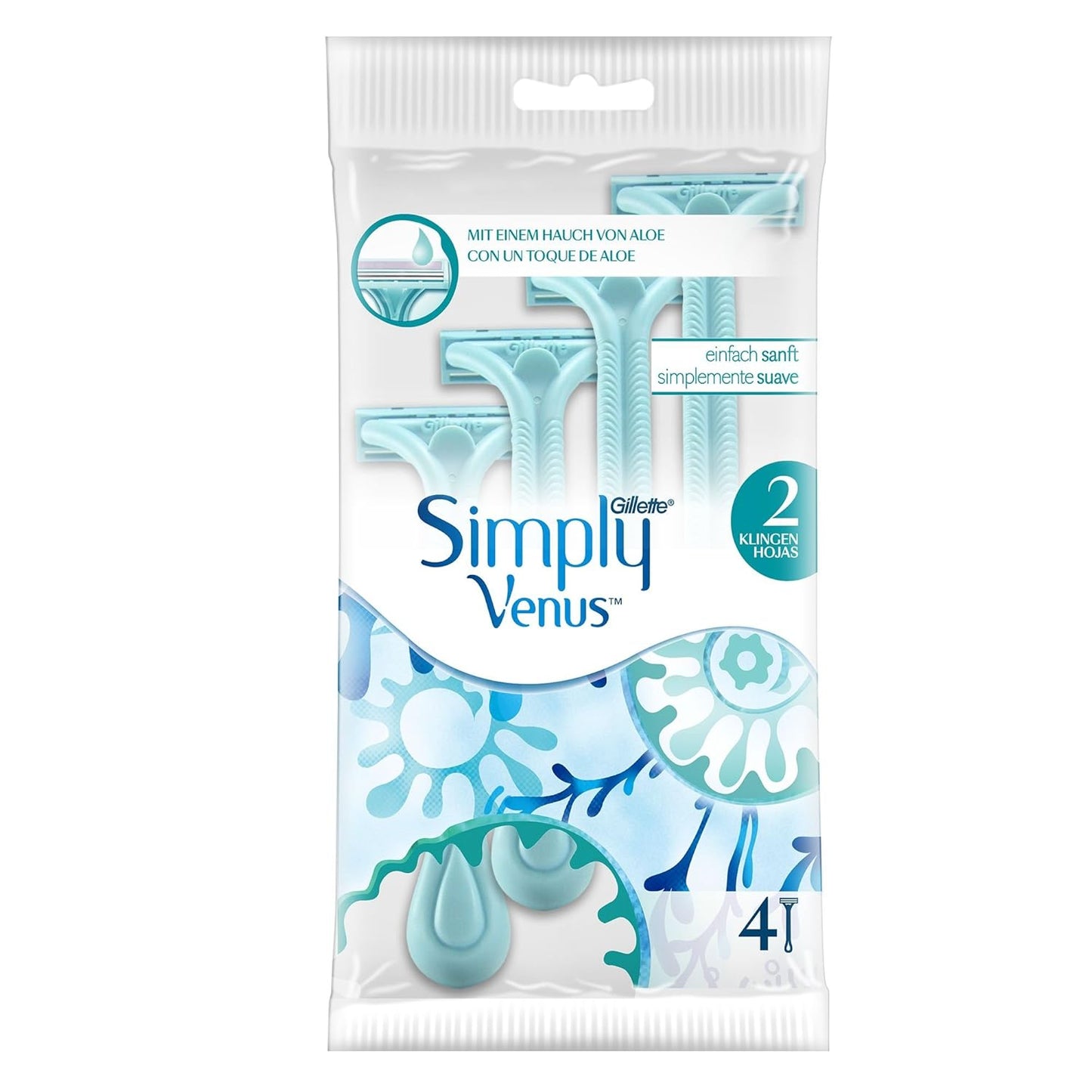 Gillette Simply Venus 2 Razor New 4 Pieces - Pack Of 1