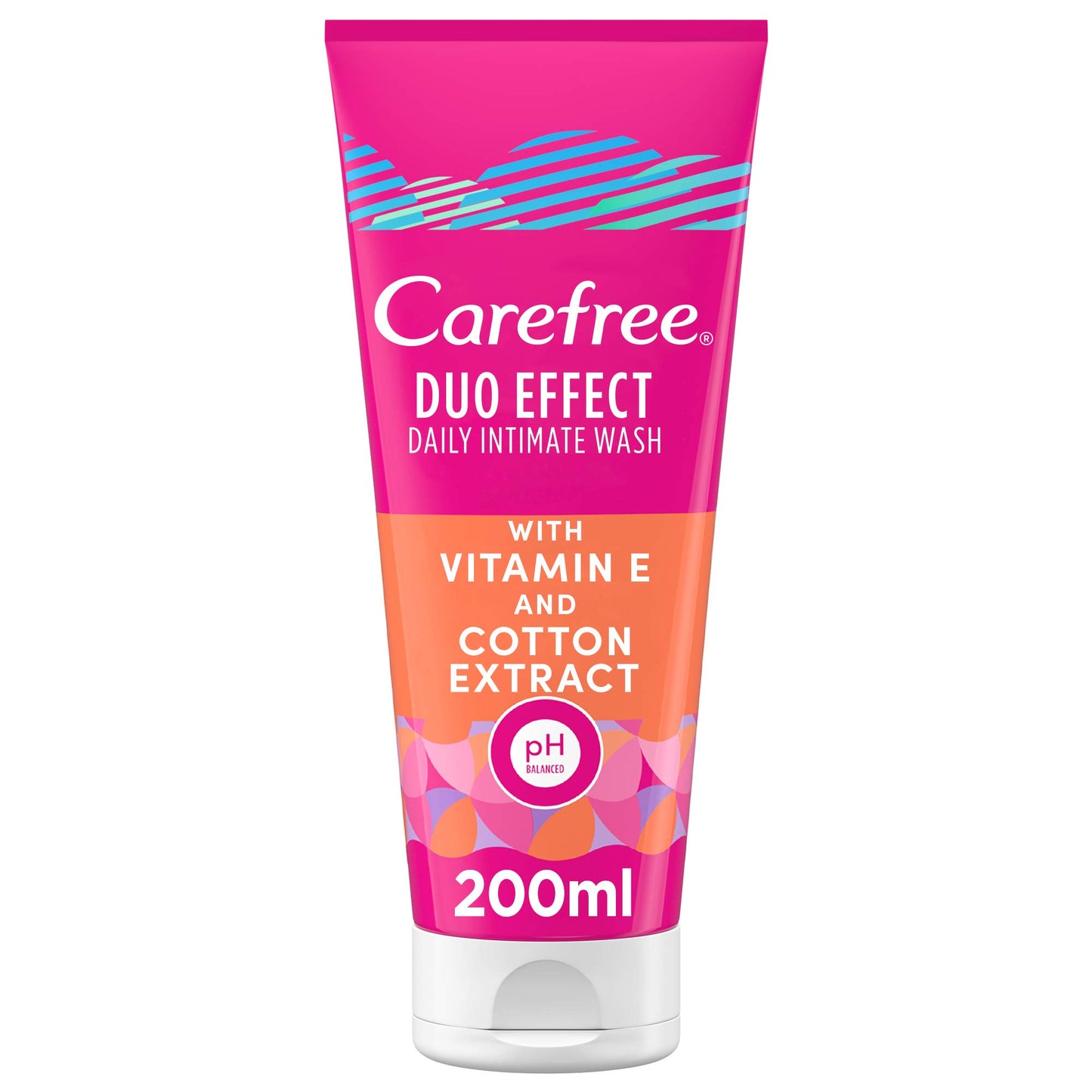 CAREFREE Duo Effect Daily Intimate Wash with Vitamin E and Cotton Extract, 200 ml