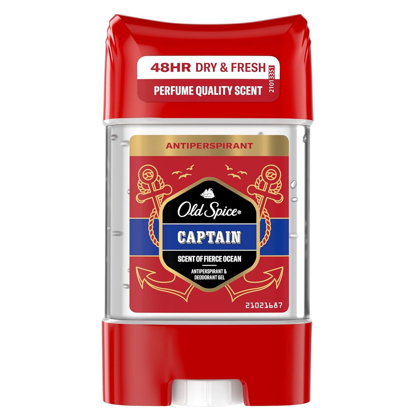 Old Spice Captain Antiperspirant & Deodorant Clear Gel Stick for Men 70ml, Perfume Quality Scent & 48H Dry and Fresh, Anti-White Mark Technology