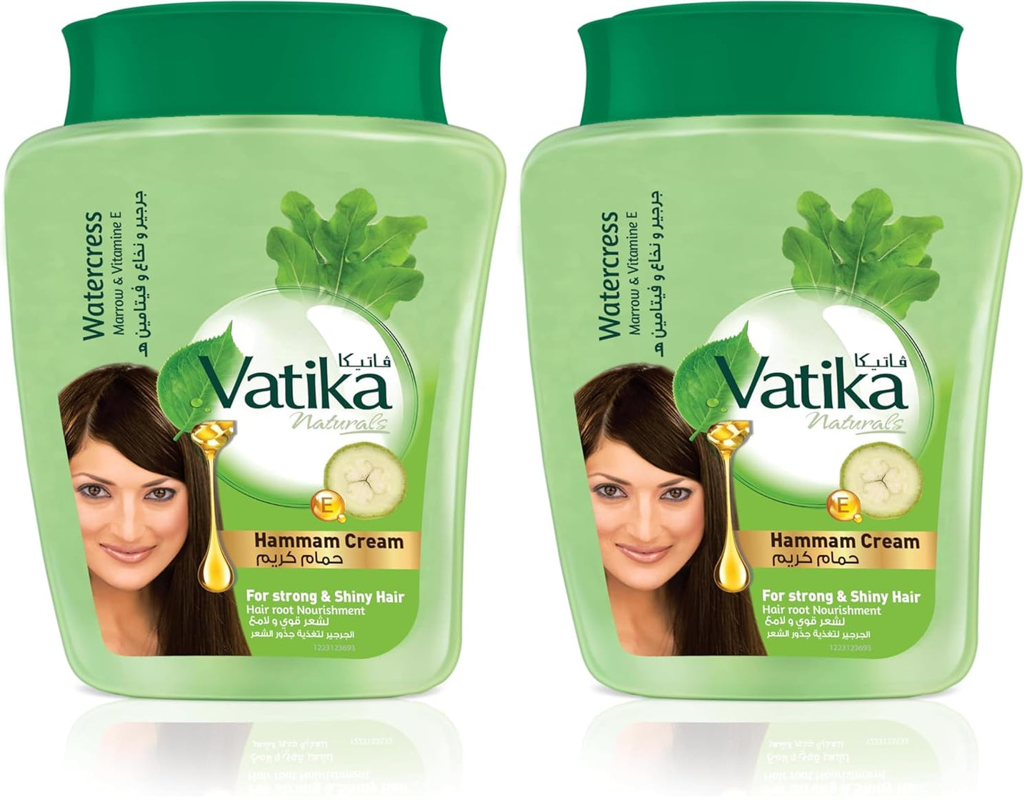 Vatika Naturals Watercress Hammam Hair Cream (225g) | Natural Extracts of Marrow and Vitamin E | Promotes Volume and Thick Hair Nourishment | For Men & Women (Pack of 2)