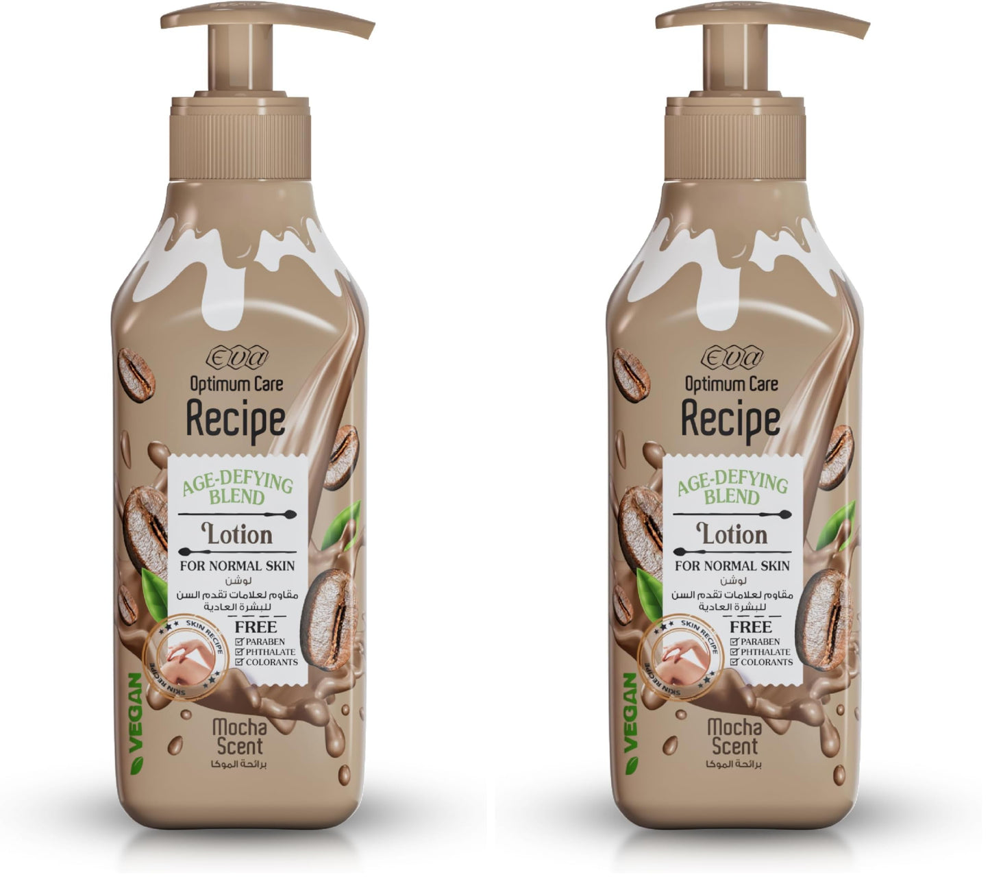 Eva Cosmetics Optimum care Recipe Age defying Blend lotion for Normal skin - Mocha Scent 370 (Pack of 2)