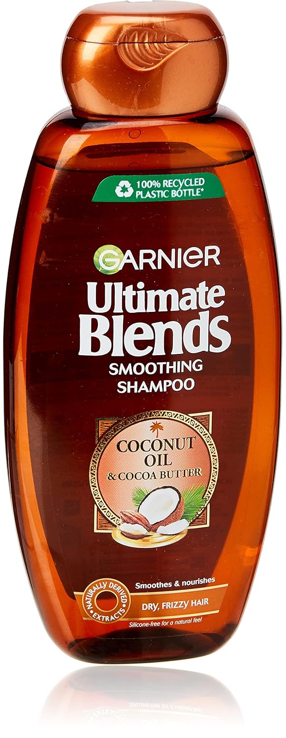 Garnier Ultimate Blends Shampoo | Sleek Restorer With Coconut Oil & Cocoa Butter Smoothing for Sleek, Smooth, Frizz-Free Hair | 360 ml | Pack of 6