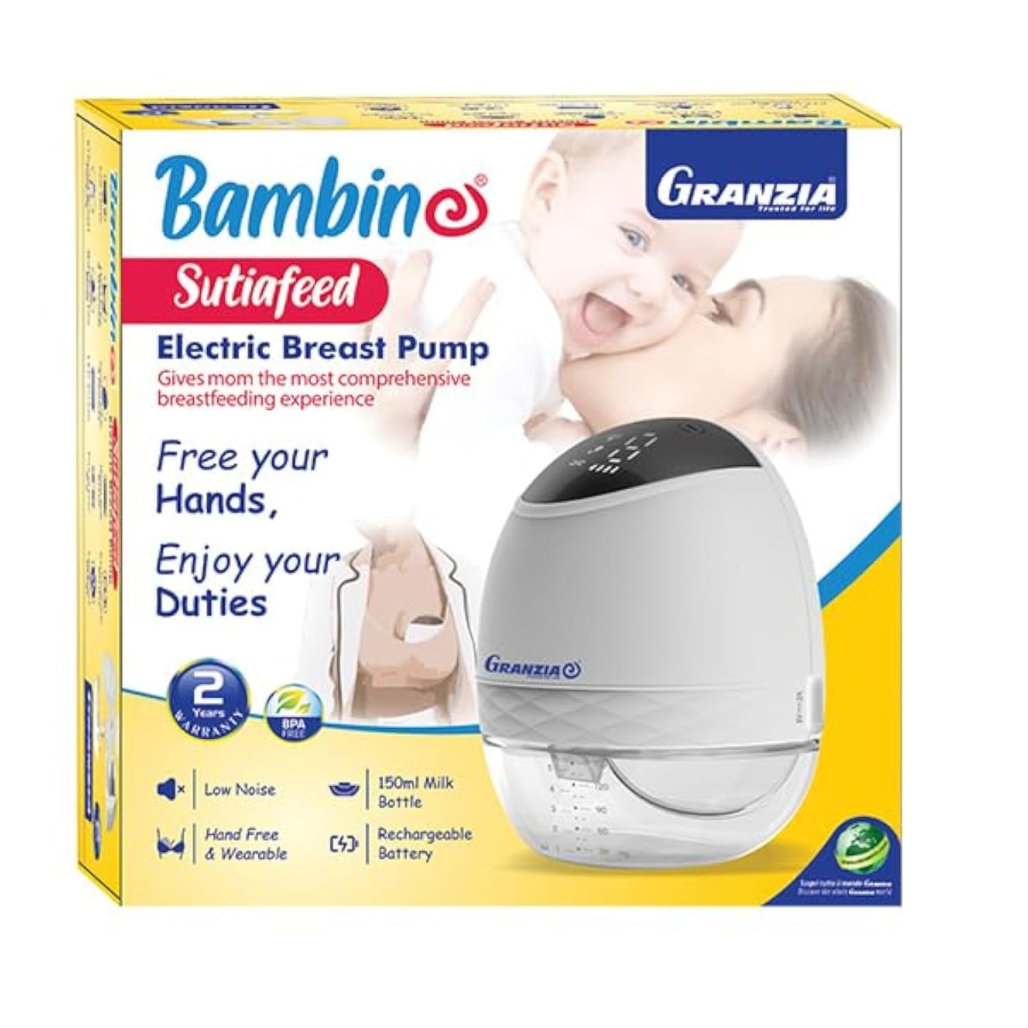 Granzia SutiaFeed Wearble Electric Breast Pump For Pumping With Easy Movement