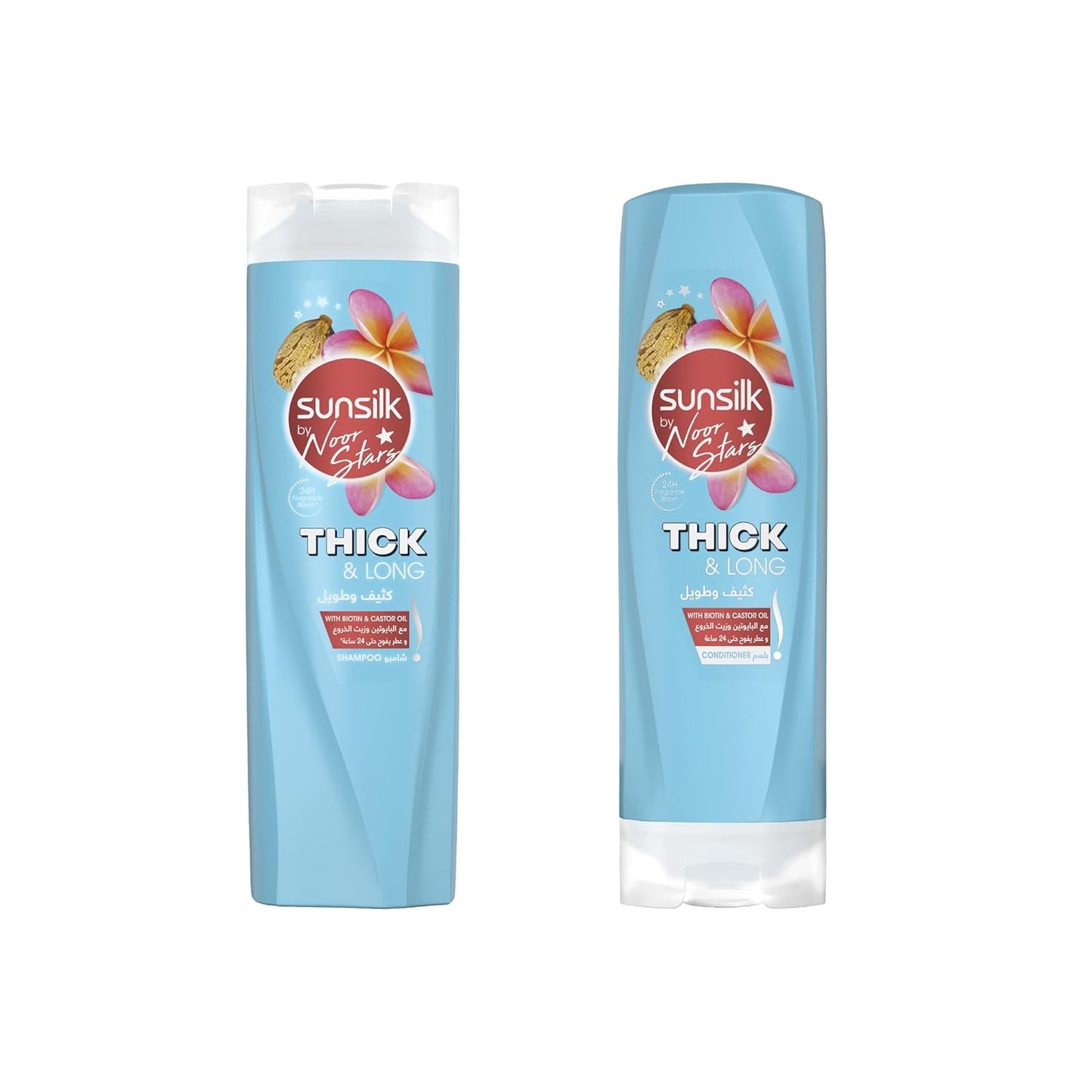 Sunsilk ع1ق سيلك شامبو للشعر كثيف وطول 350مل + 1ق بلسم 350مل (خصون 50% على الكسم)