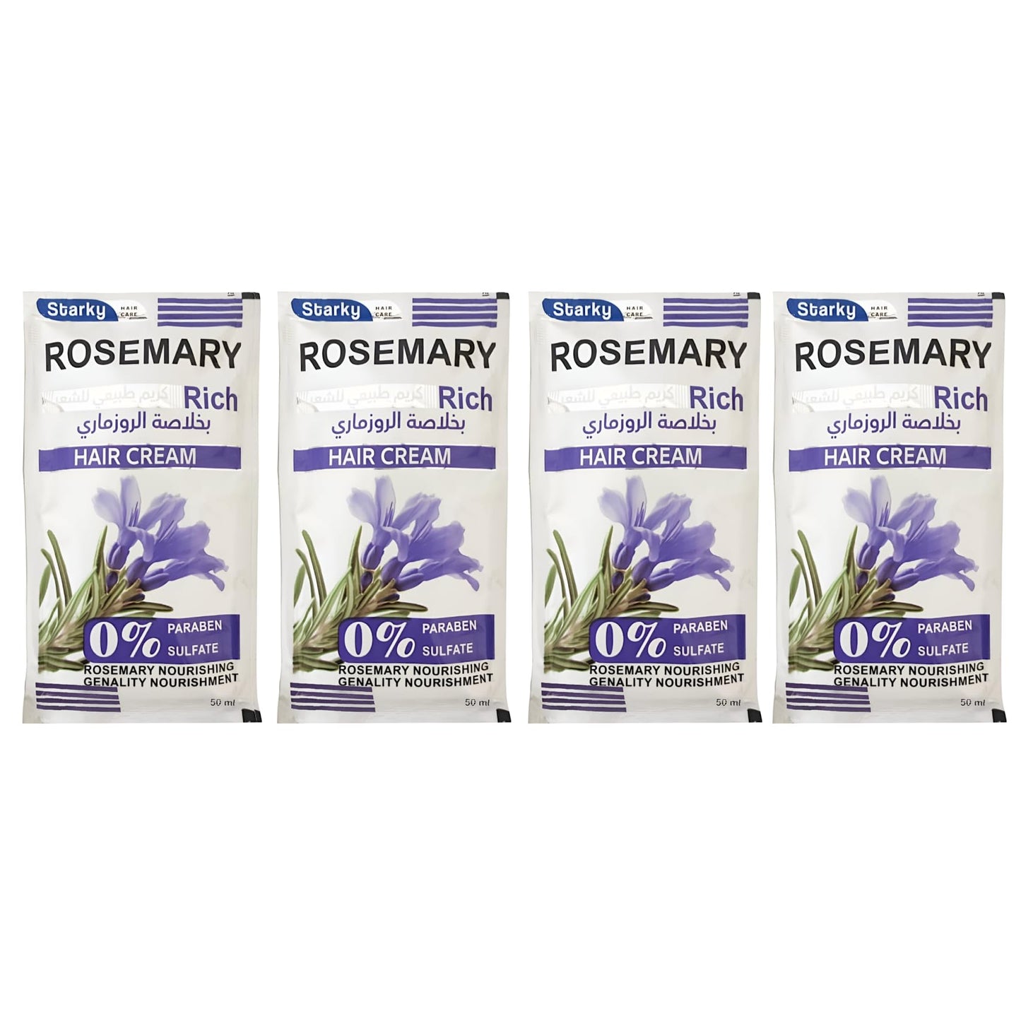 Starky Conditioning Cream With Rosemary For All Hair 0% Paraben&Sulfate 50ml-4 Sheets