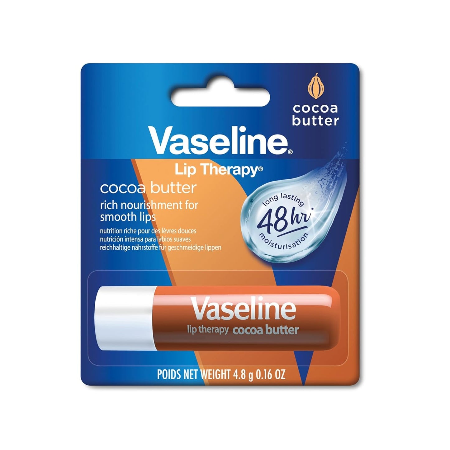 Vaseline lip therapy cocoa butter, 4.8 gm