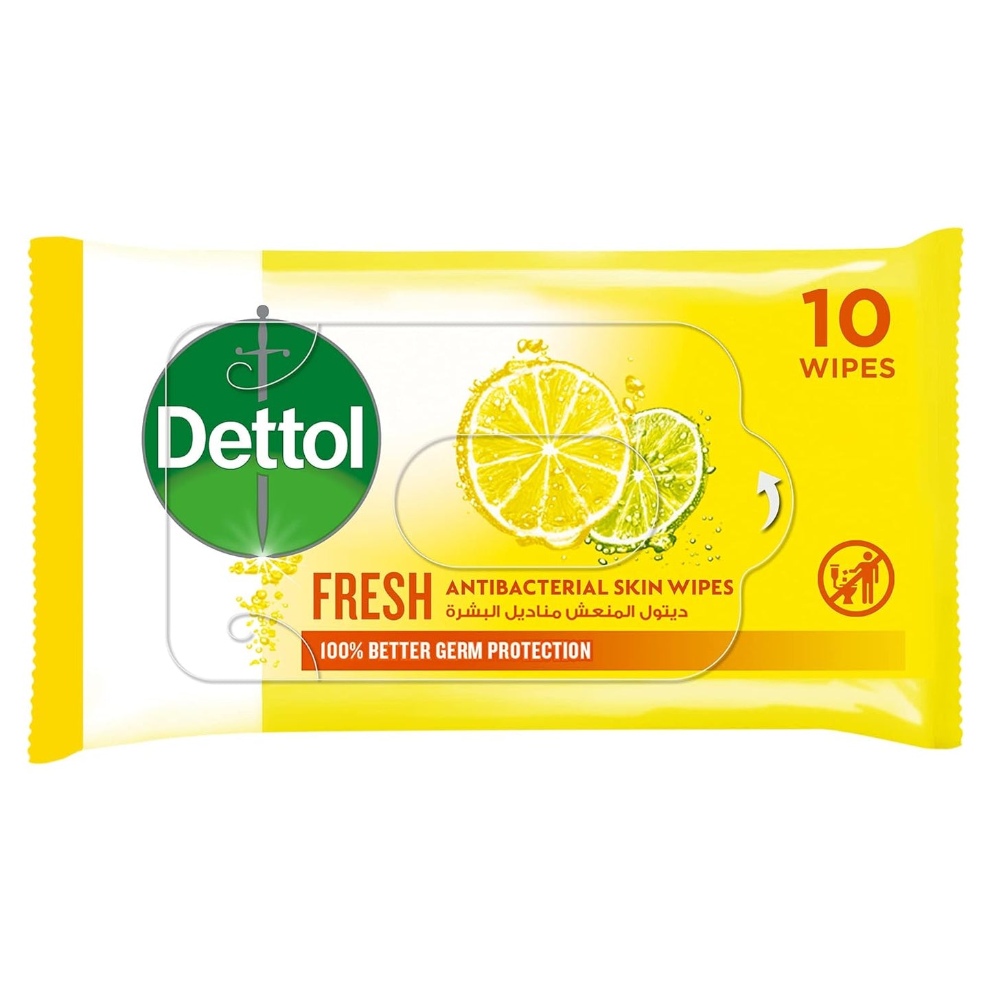 Dettol skin wipes fresh, 10 tissues