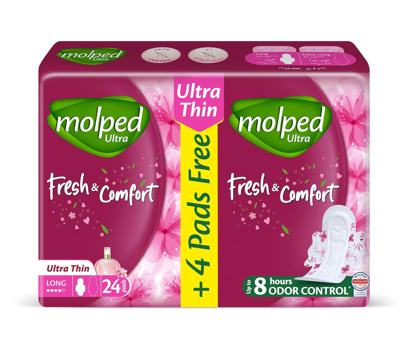 Molped Ultra - Fresh & Comfort - Eco Pack - Long - 24 Pads