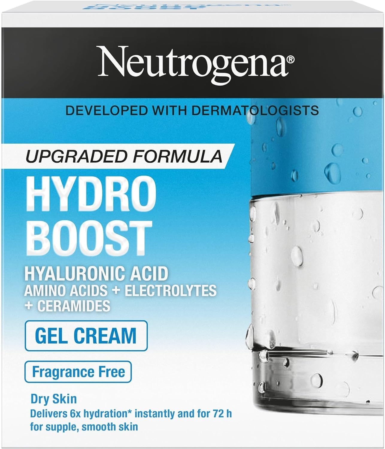 Neutrogena (Upgraded Formula) Hydro Boost Gel Cream with Hyaluronic Acid + Amino Acids + Electrolytes + Ceramides - For dry skin - 50 ml