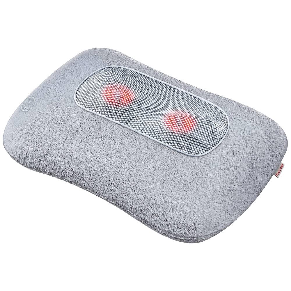 Beurer MG 145 Massage Pillow, Back Neck Massager for Relaxing Shiatsu Massage, Warming Function, Washable Cover, 4 Massage Heads, Grey