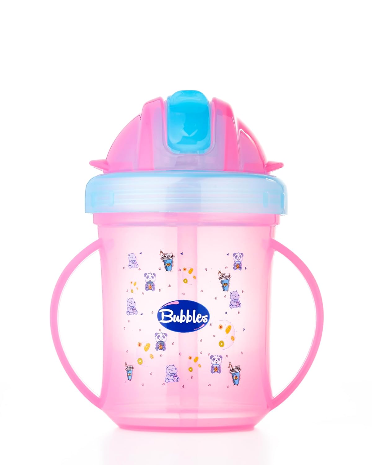 Bubbles cup with straw rose