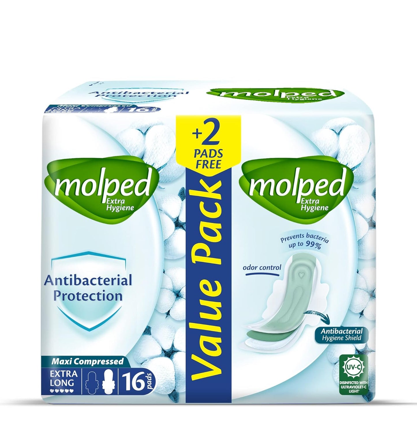 Molped Extra Hygiene - Value Pack - Extra Long - 16 Pads