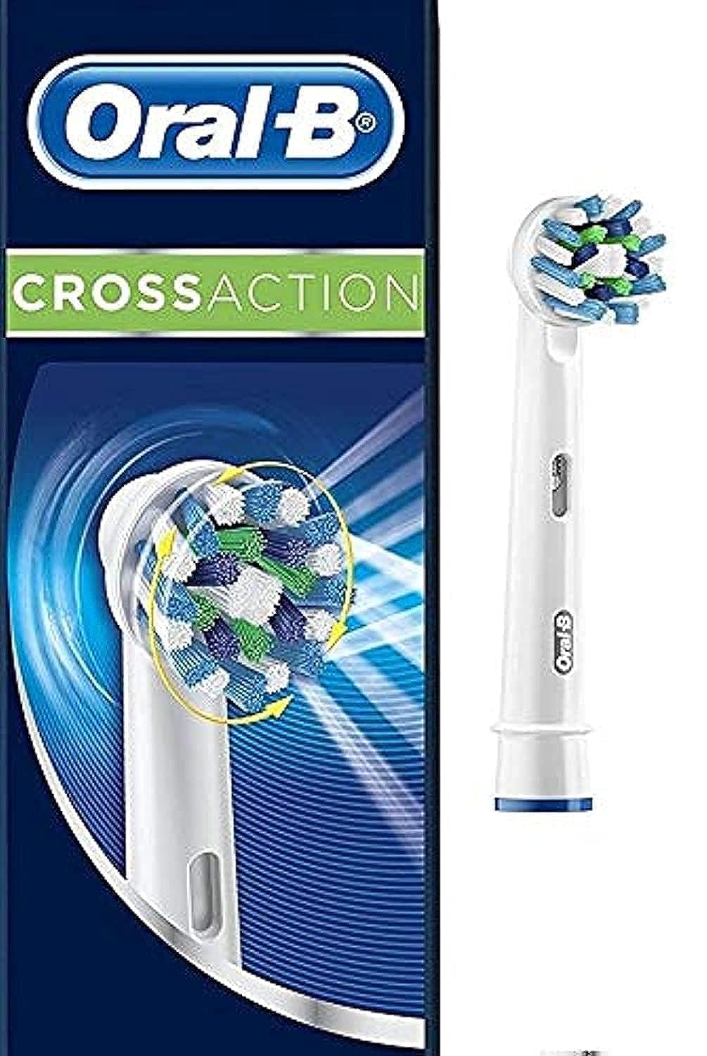 Oral-B Cross Action Electric Toothbrush Replacement Brush Heads Refill, Powered by Braun EB50-1 – Pack of 1 – Packaging May Vary