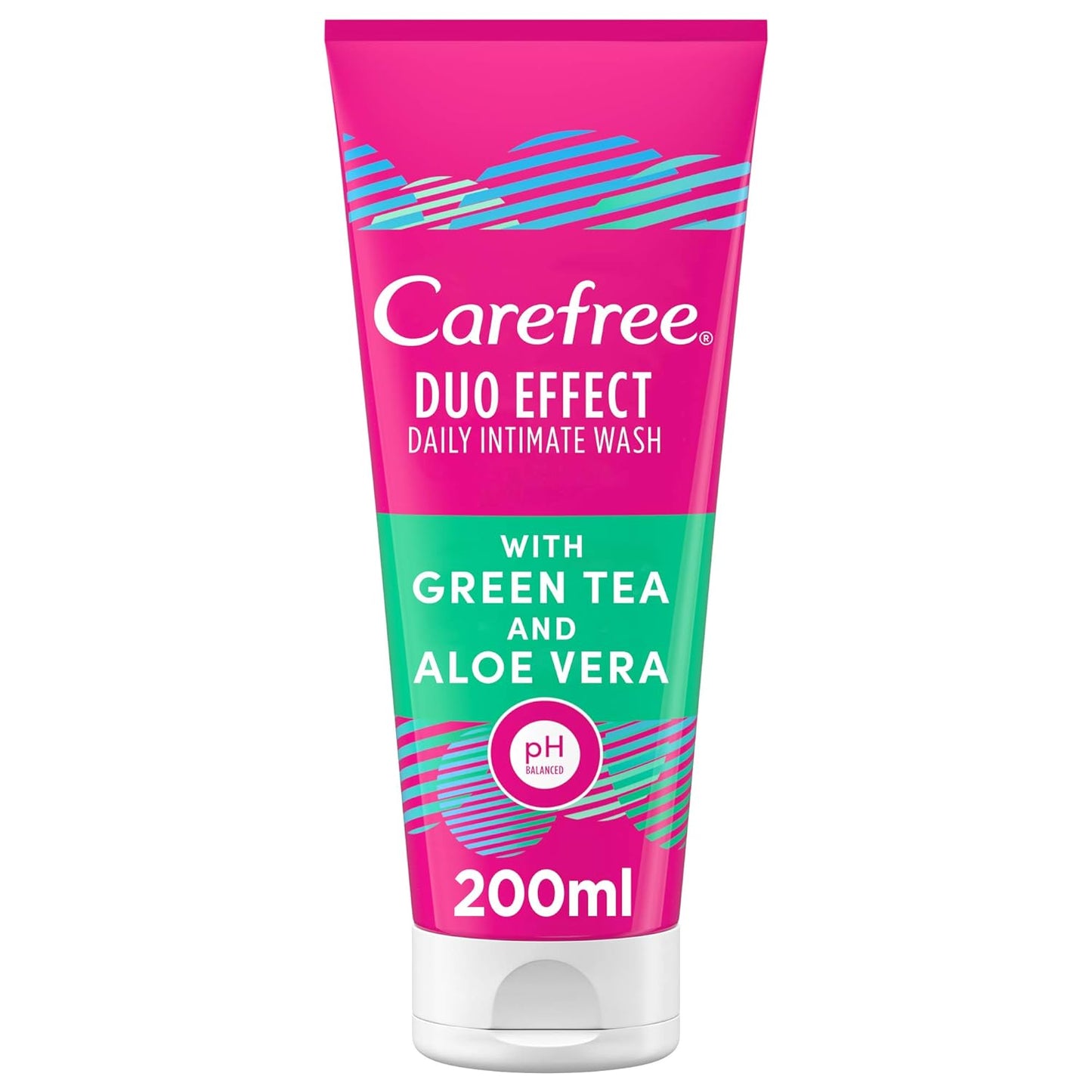 Carefree Daily Intimate Wash, Duo Effect with Green Tea and Aloe Vera, 200 ml