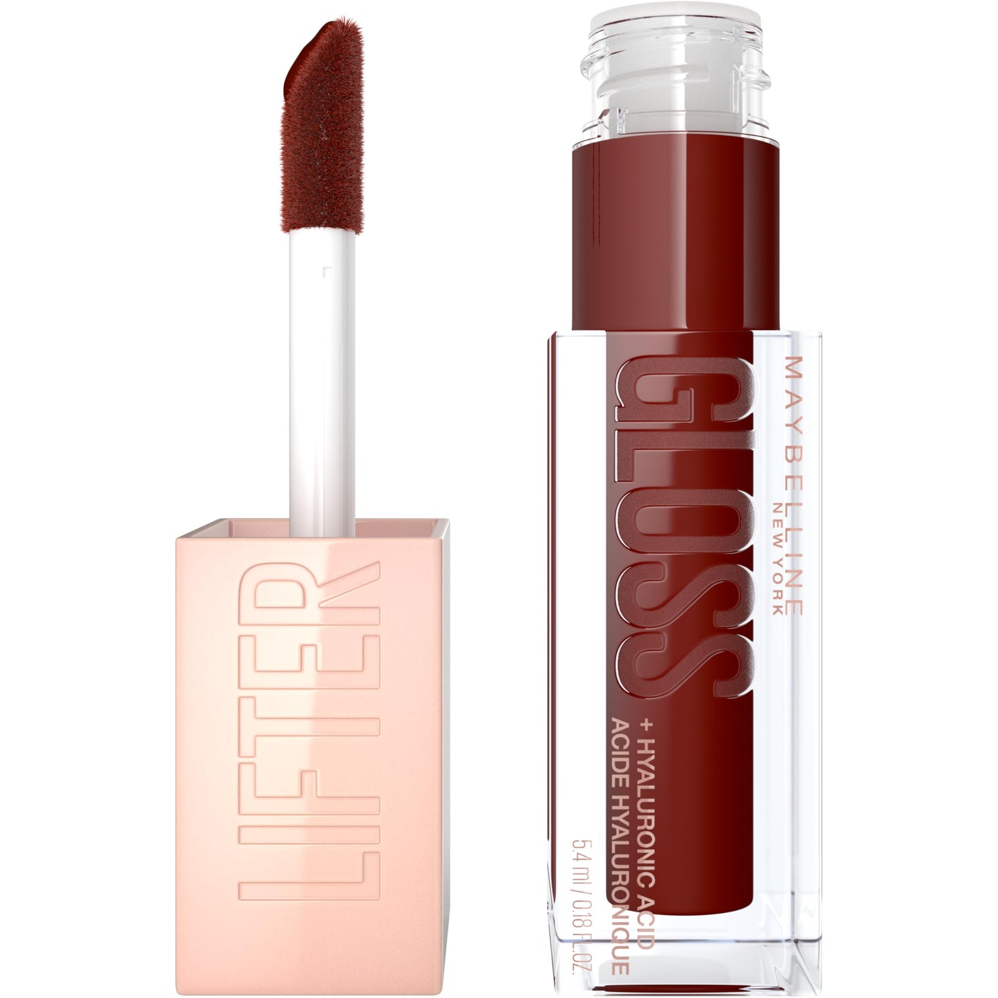 MAYBELLINE New York LIFTER GLOSS WITH HYALURONIC ACID, HYDRATING LIP GLOSS, HIGH SHINE, MOISTURIZING, 028 - MAPLE