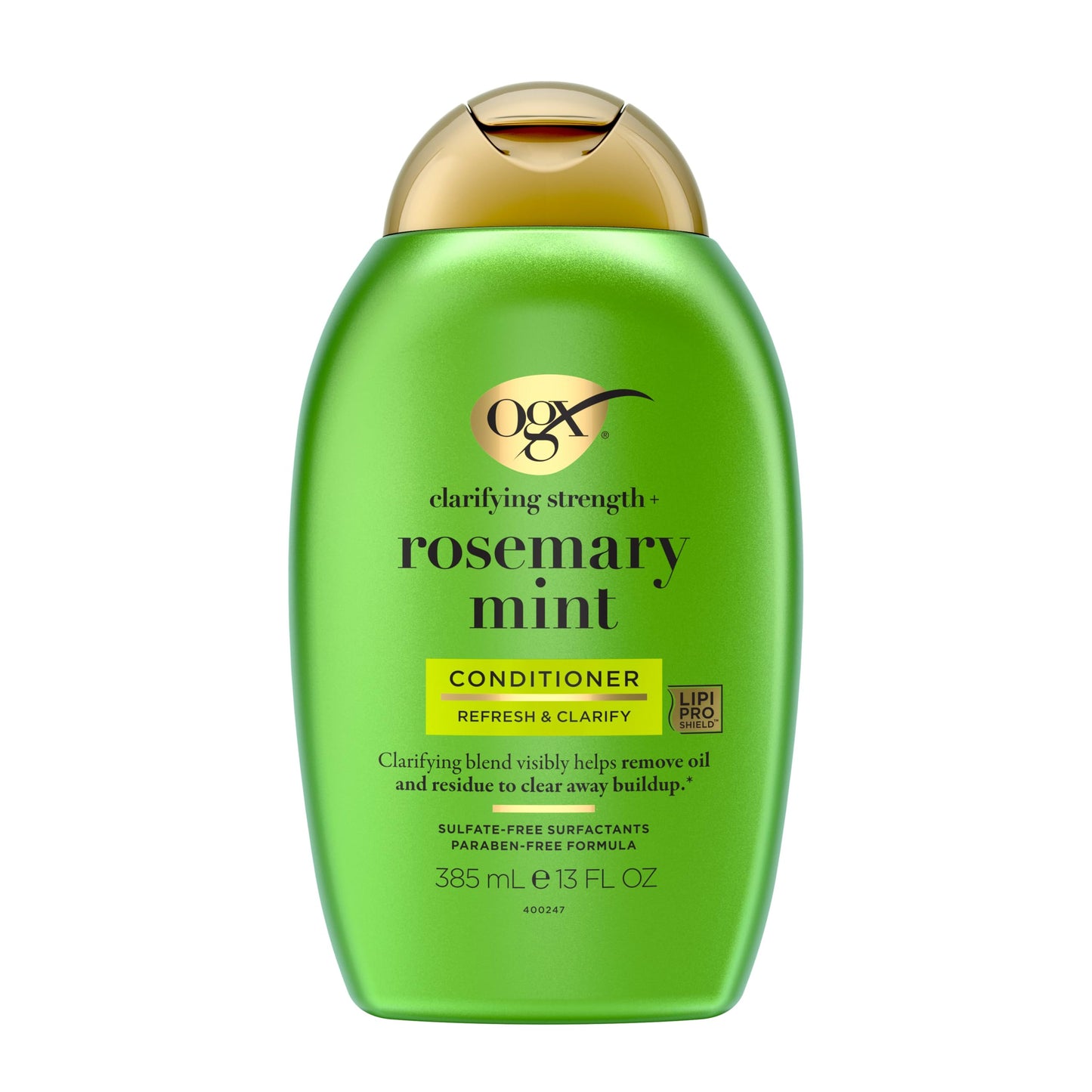 OGX Clarifying Strength + Rosemary Mint Conditioner, Clarifying Conditioner Visibly Helps Remove Oil & Residue to Clear Away Buildup from Oily Hair, Sulfate-Free Surfactants, 13 fl. oz