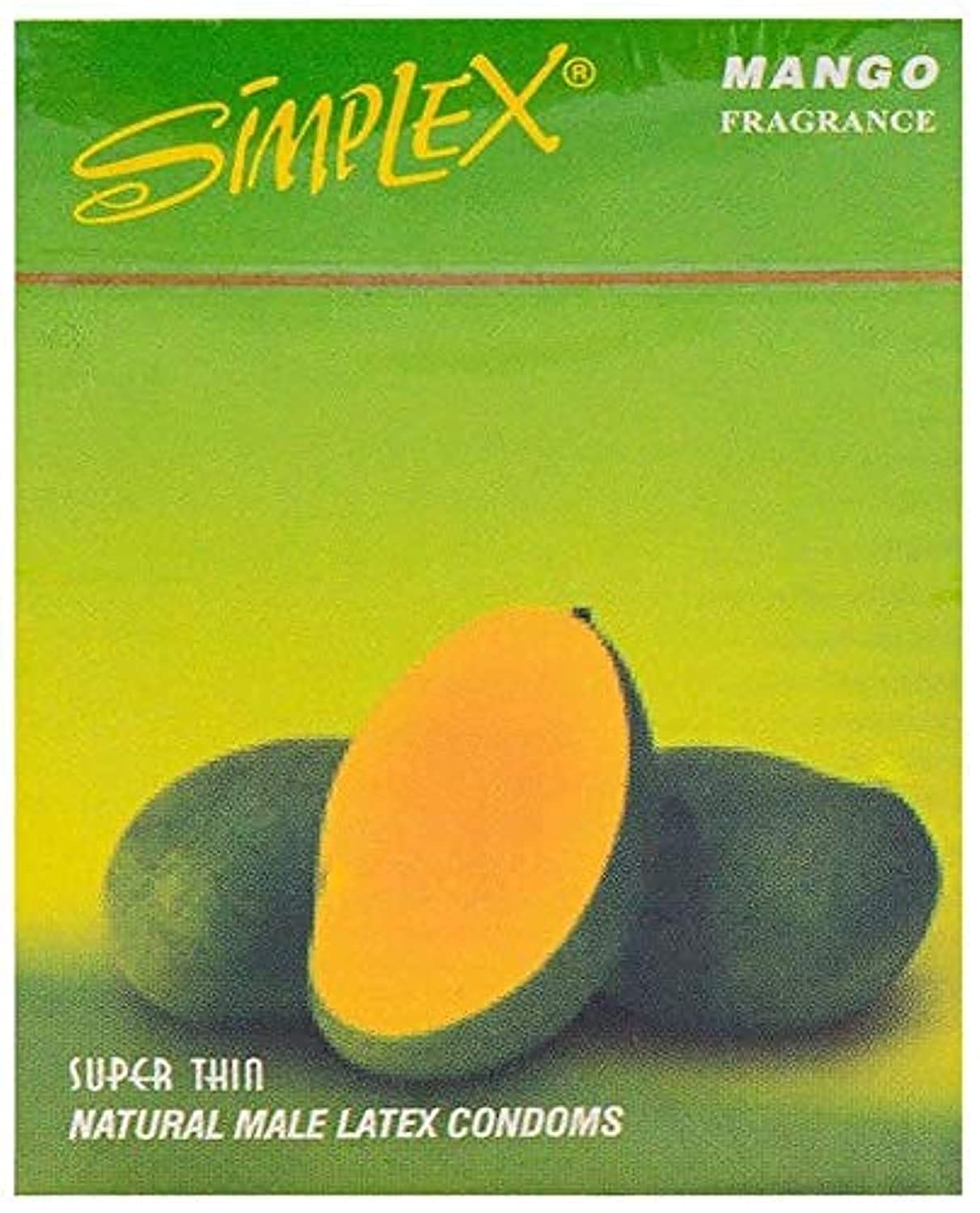 Simplex Super Thin Natural Latex Mango Flavored Condom, Pack of 3